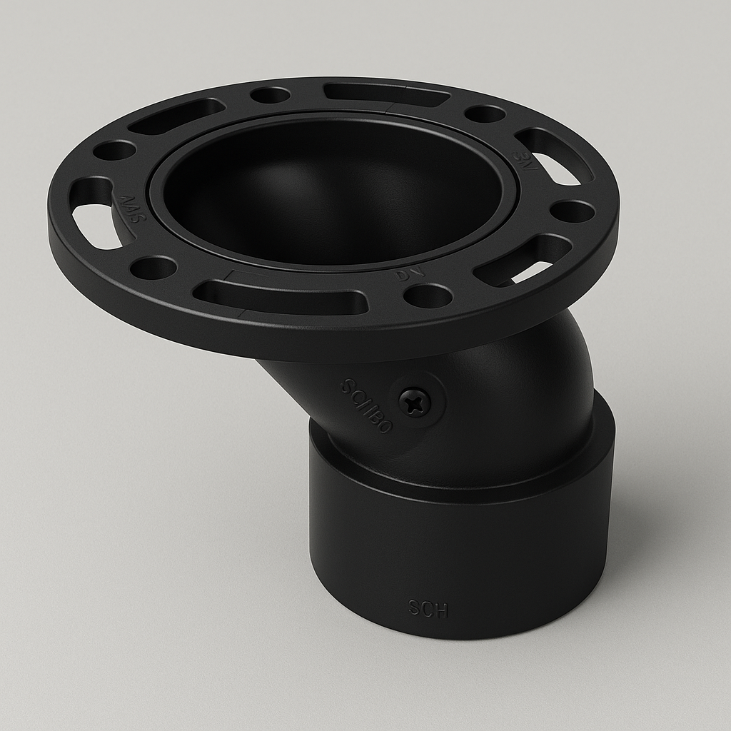 LESSO ABS Offset Closet Flange – 4 in. x 3 in. Adjustable DWV Fitting