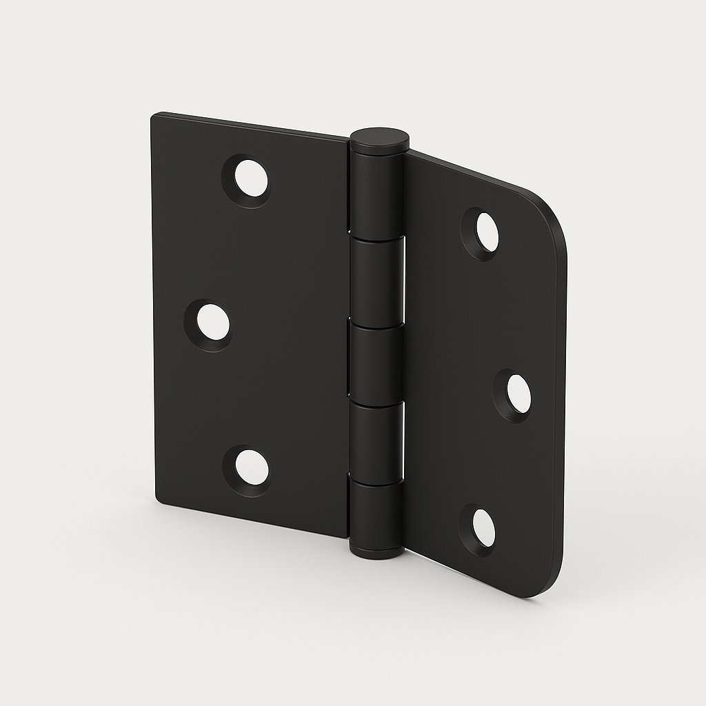 3″ Metal Door Hinge – Brushed Nickel & Matte Black Square & 5/8 Radius