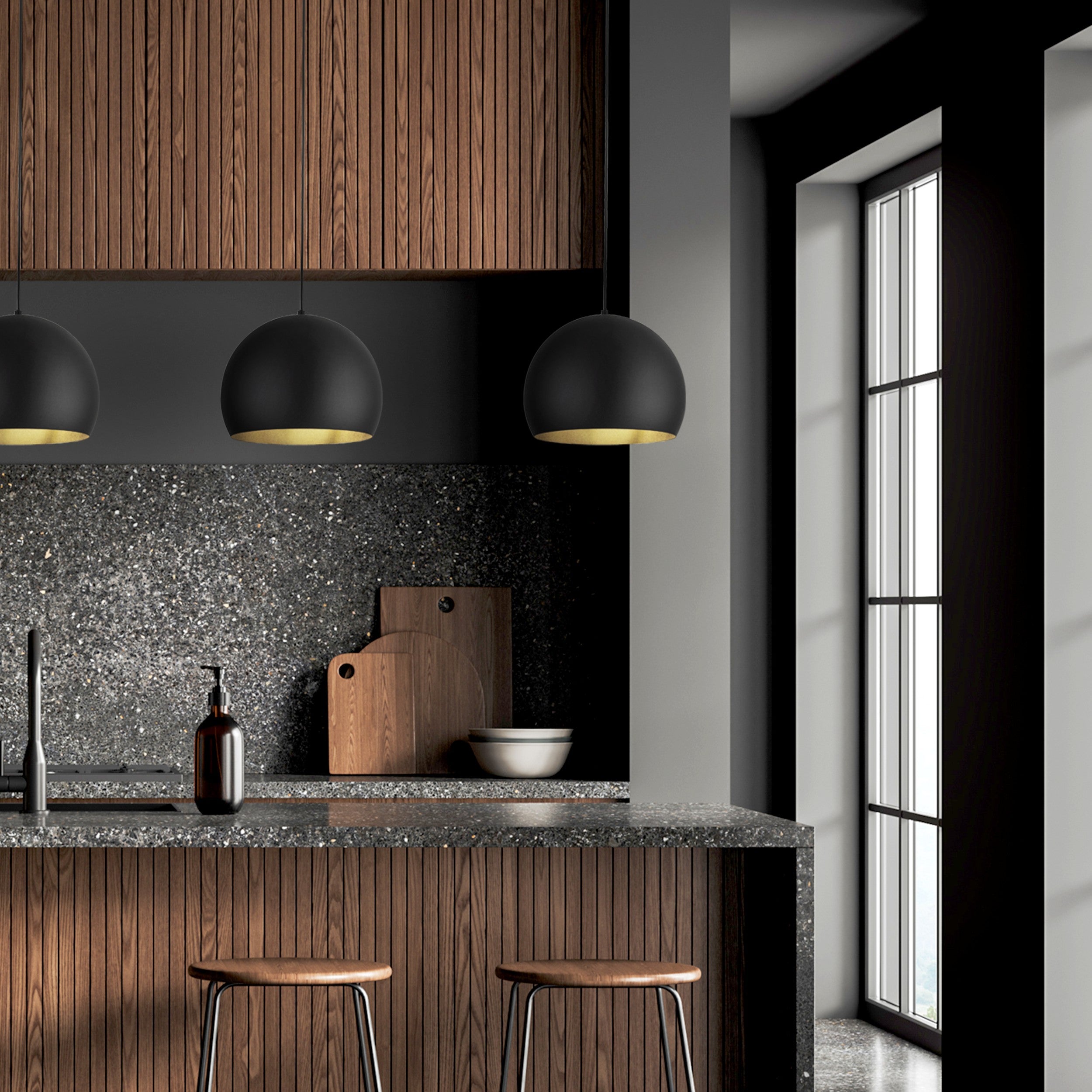 ZOE Black Mid-Century Modern Pendant Light