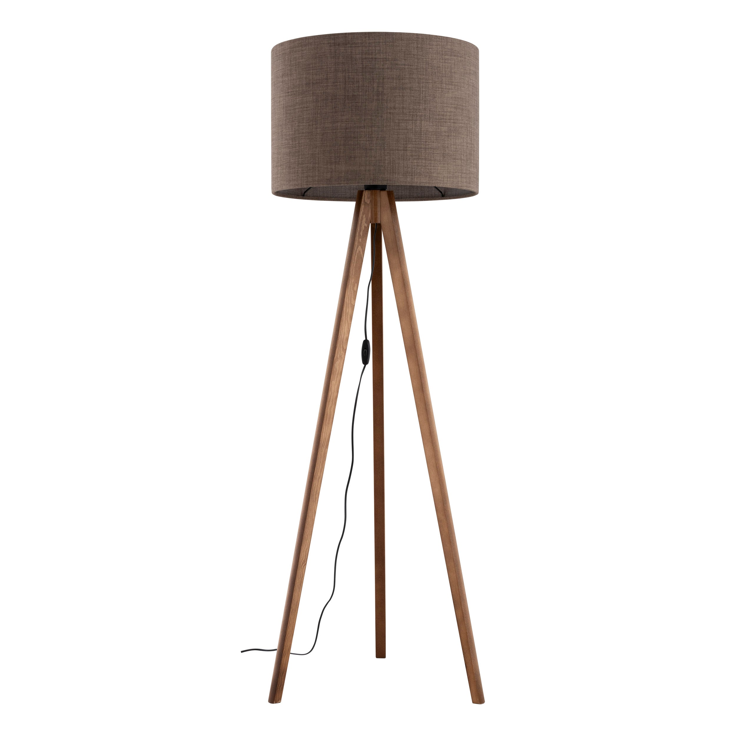 GRAND Walnut Brown Mid-Century Modern Floor Lamp