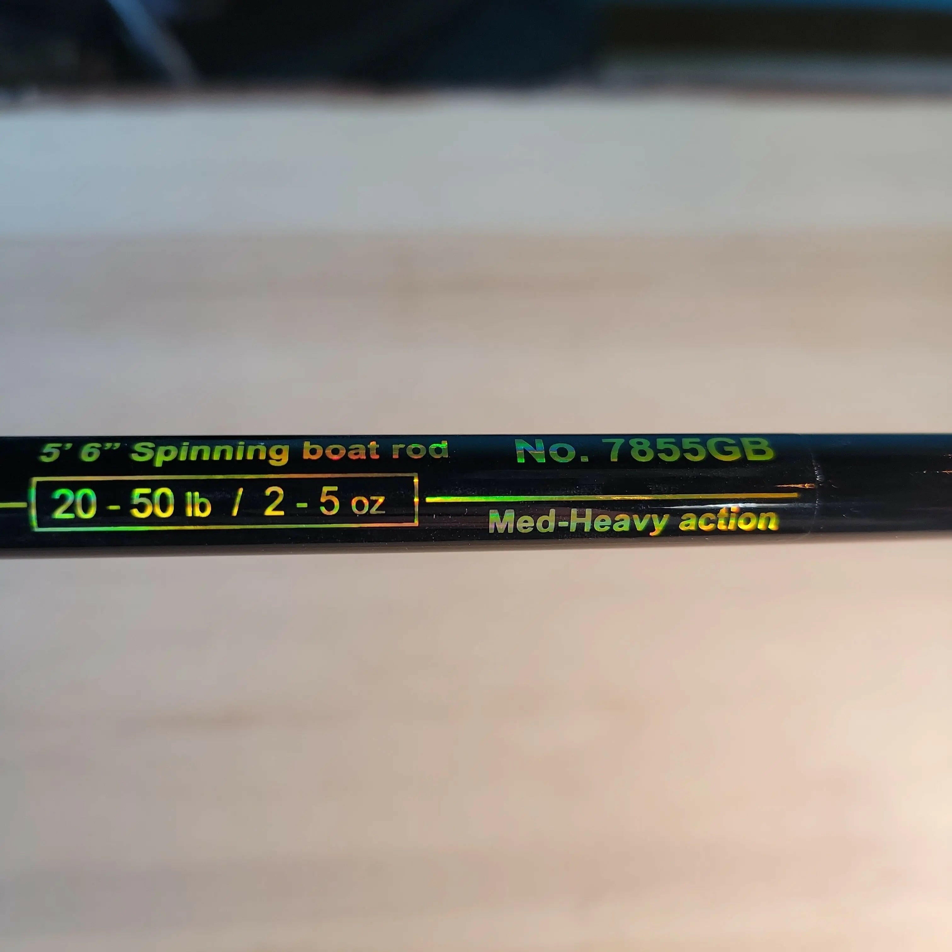 🍁Emery Spartan Gold 5'6" Spinning Boat Rod 20-50lb 2-5oz Lures