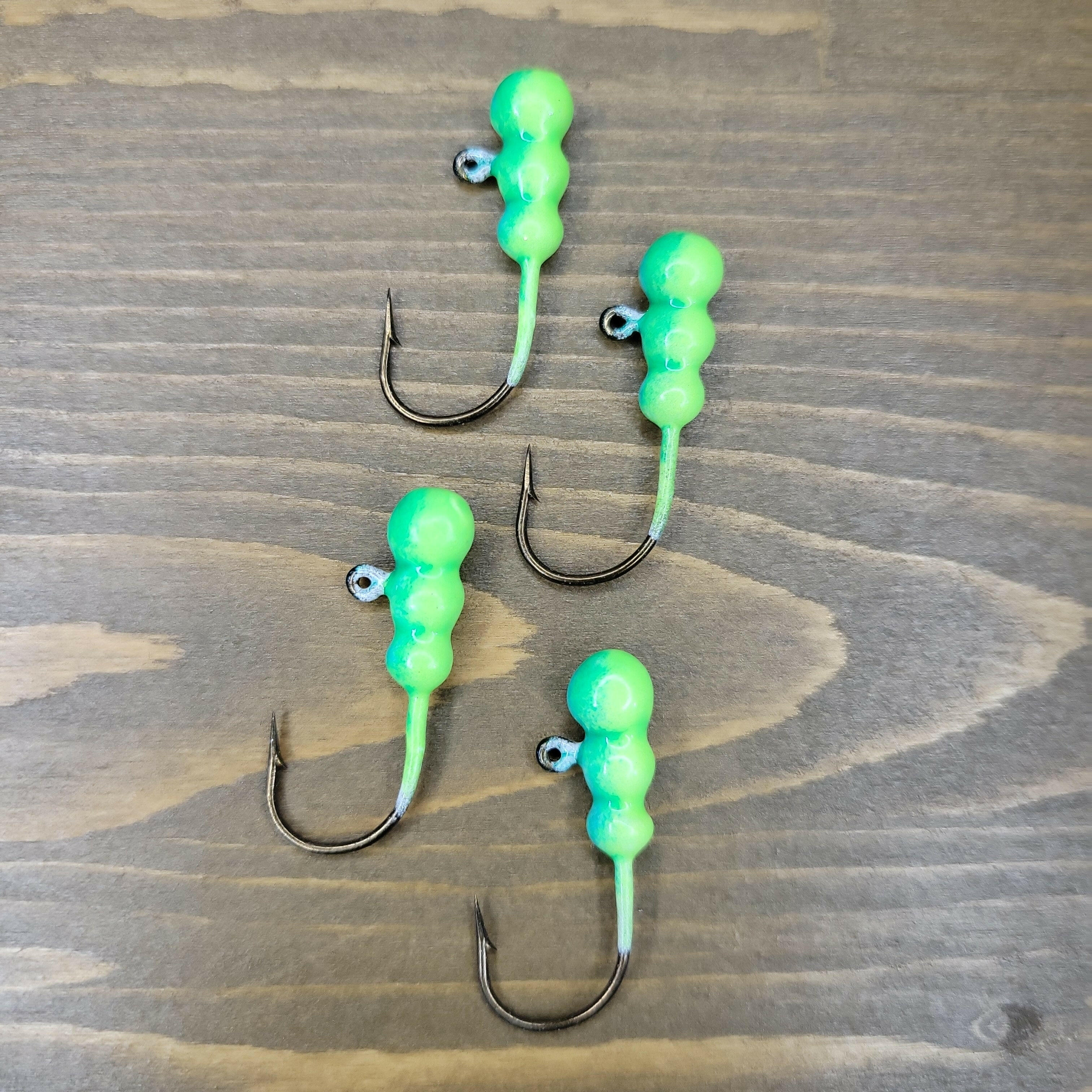🍁Big Sky Gruesome Grubs Glow Jigs 1/8oz 4/pack