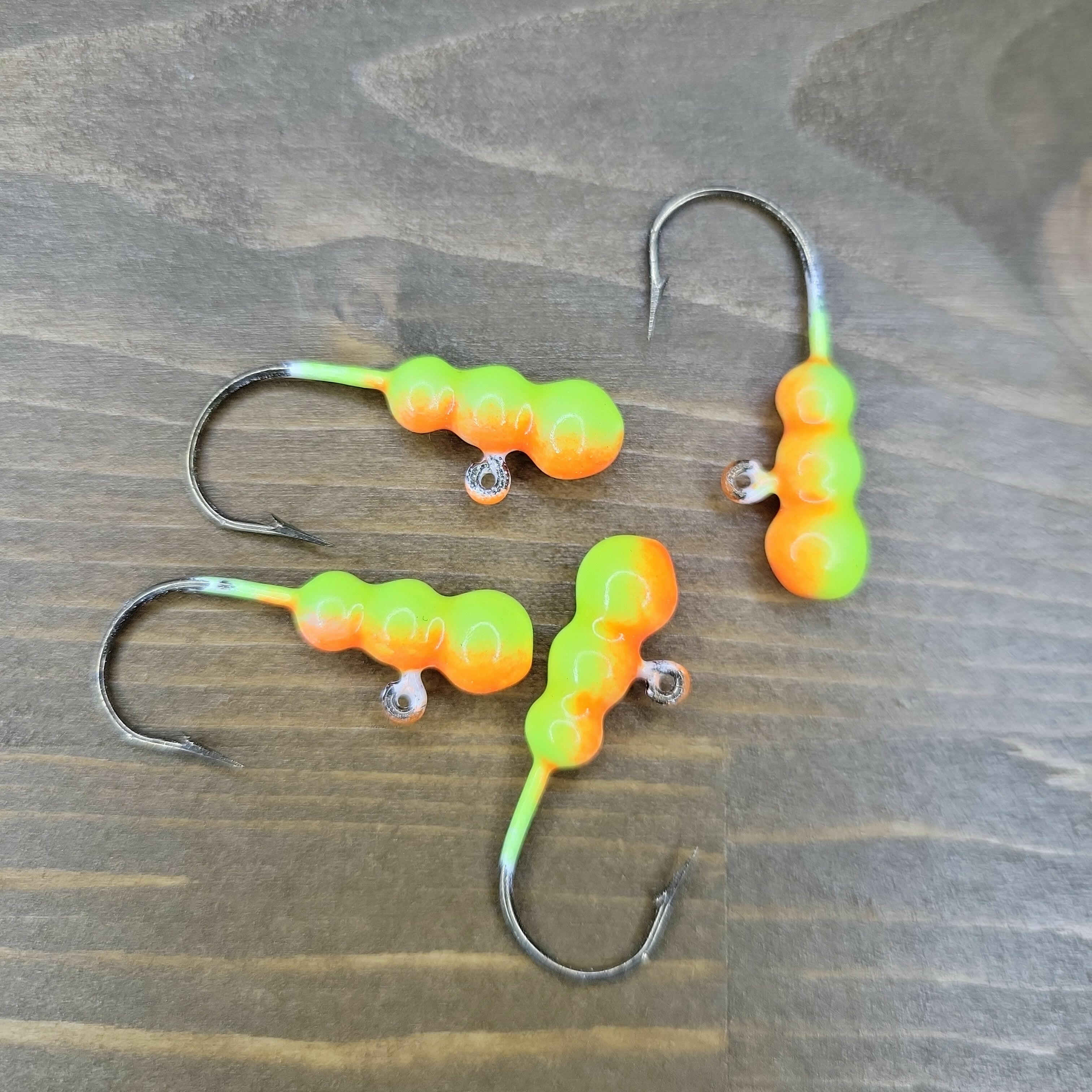 🍁Big Sky Gruesome Grubs Glow Jigs 1/8oz 4/pack