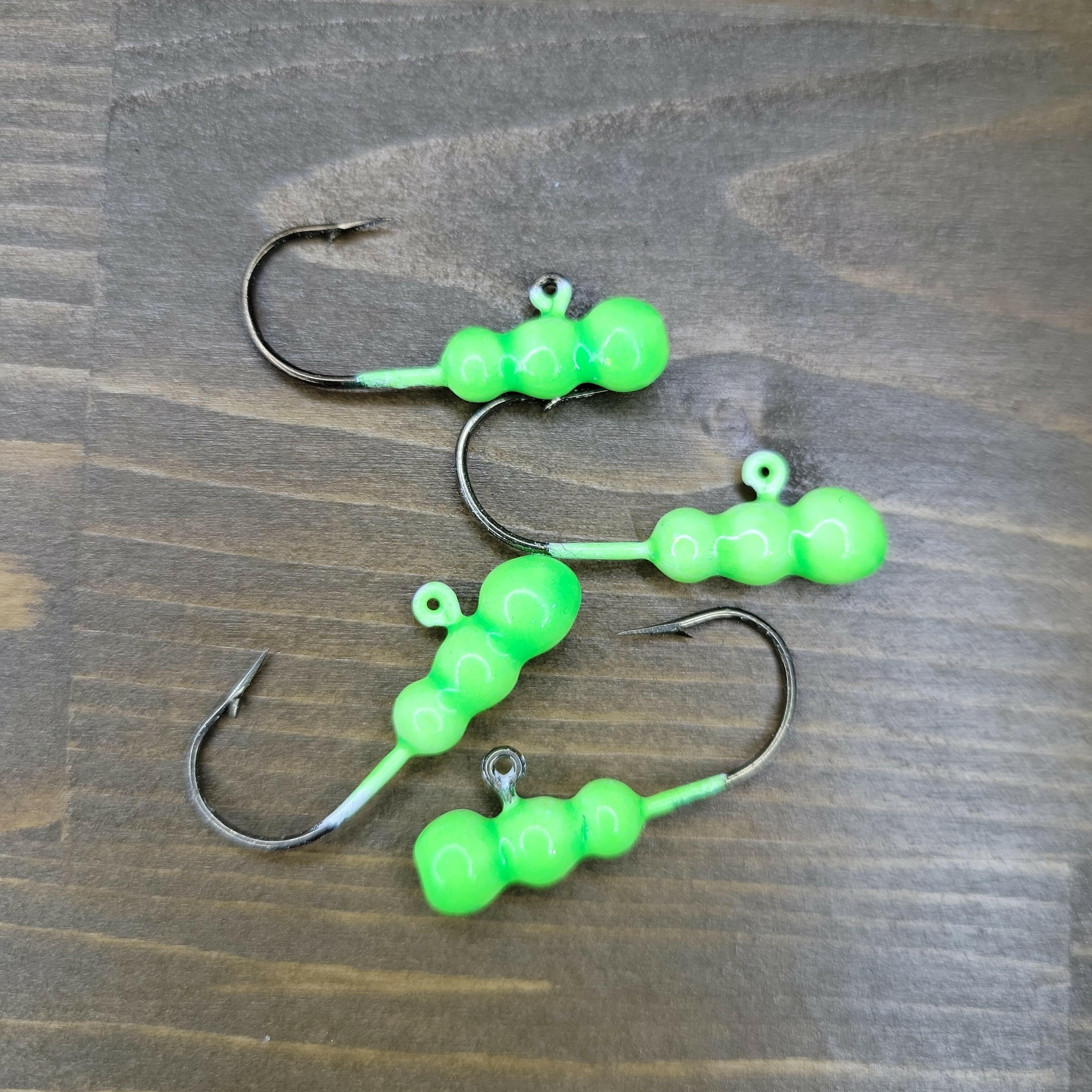 🍁Big Sky Gruesome Grubs Glow Jigs 1/8oz 4/pack