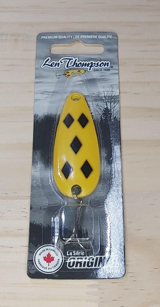 🍁Len Thompson Yellow & Black Five of Diamond Spoons