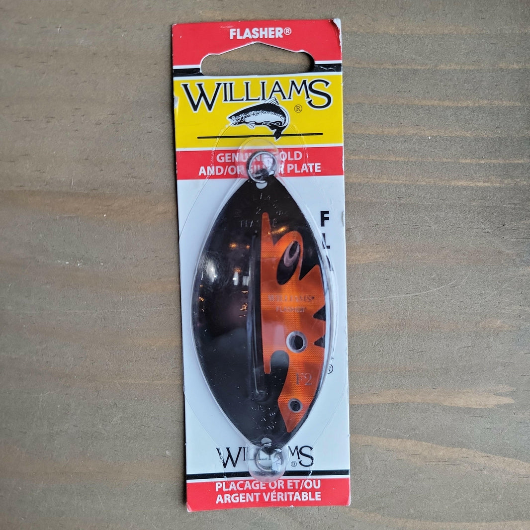 🍁Williams 1/2oz Flasher Black/Orange 3-3/8"