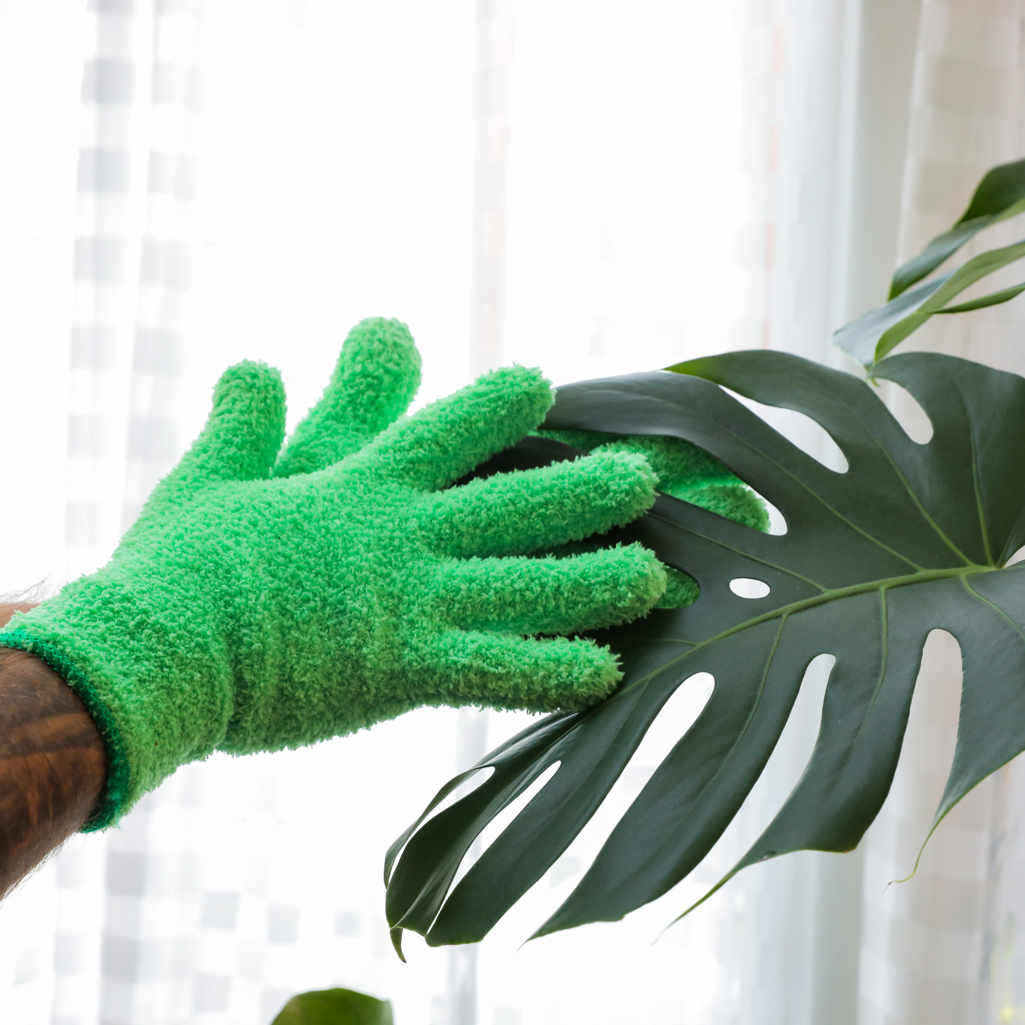 1 Pair Leaf Shining Microfiber Gloves