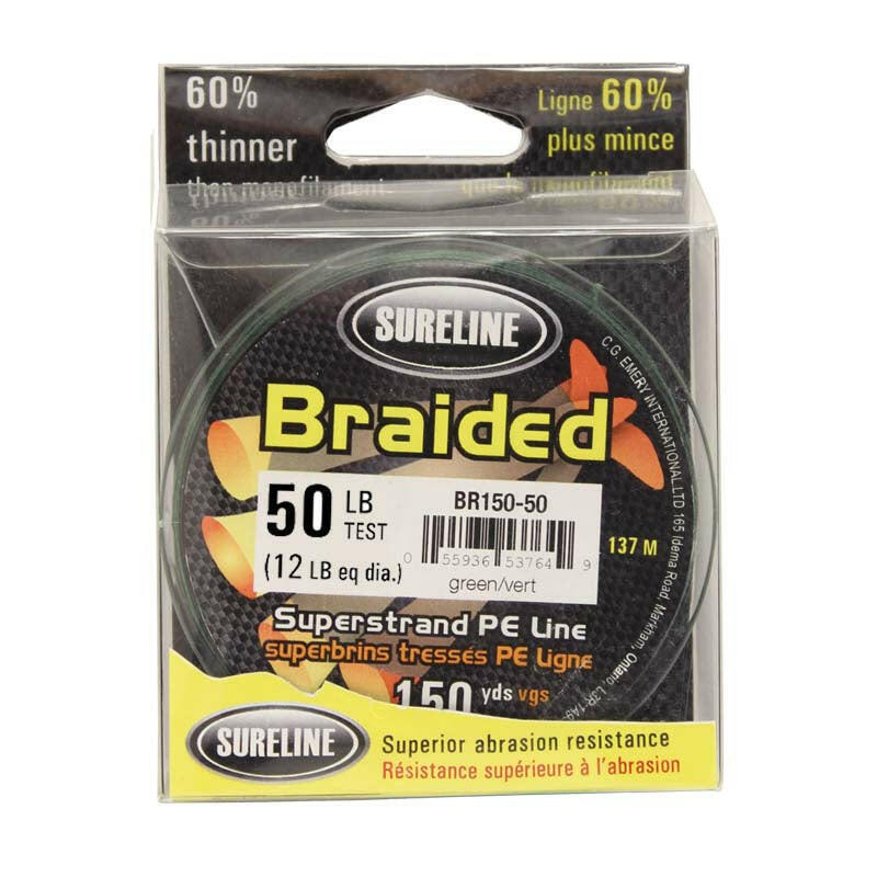 🍁Sureline PE Braided Superstrand Fishing Line Green 150yds