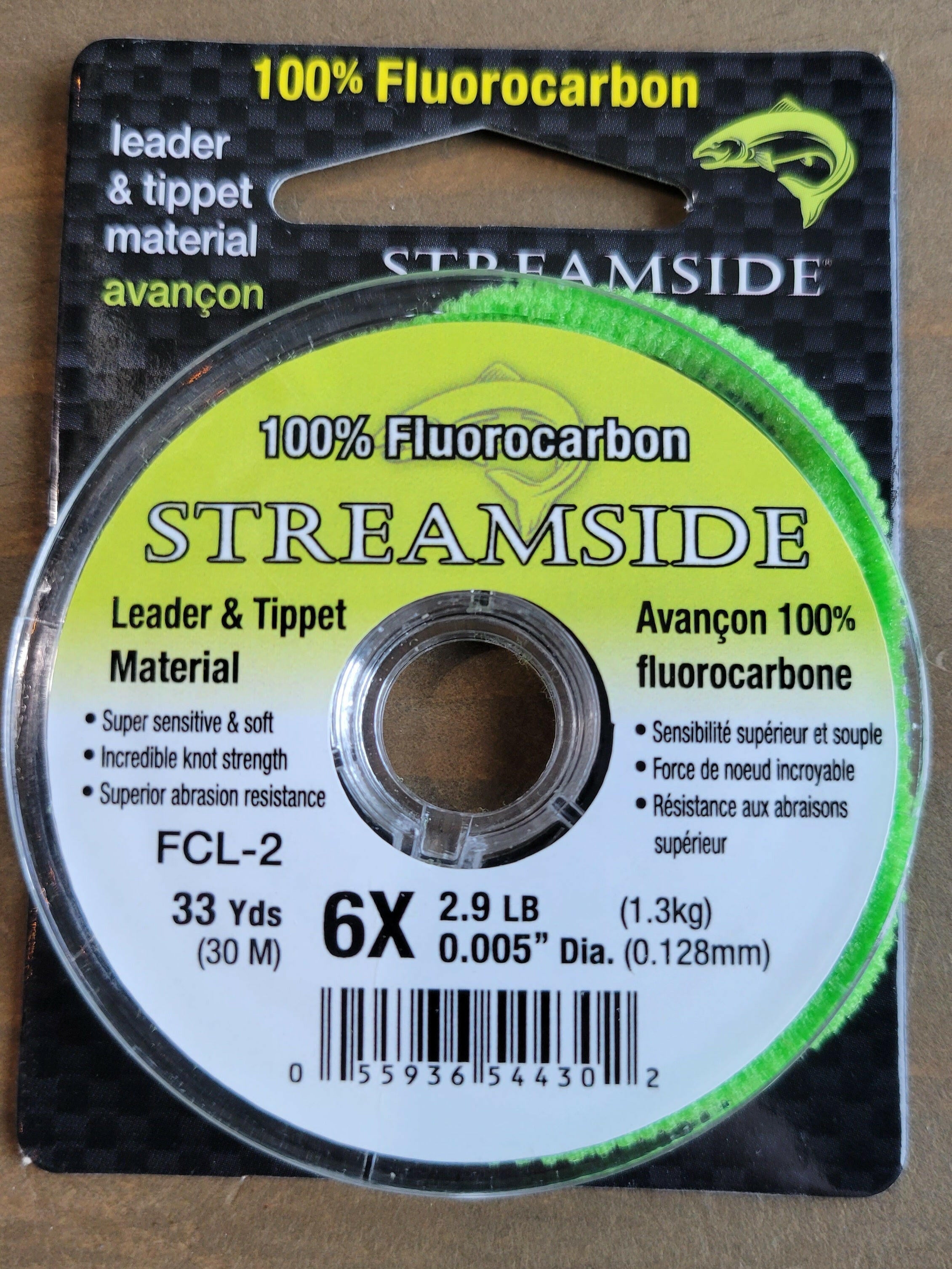 🍁Streamside Fluorocarbon Leader & Tippet Material 2.9b 33yd