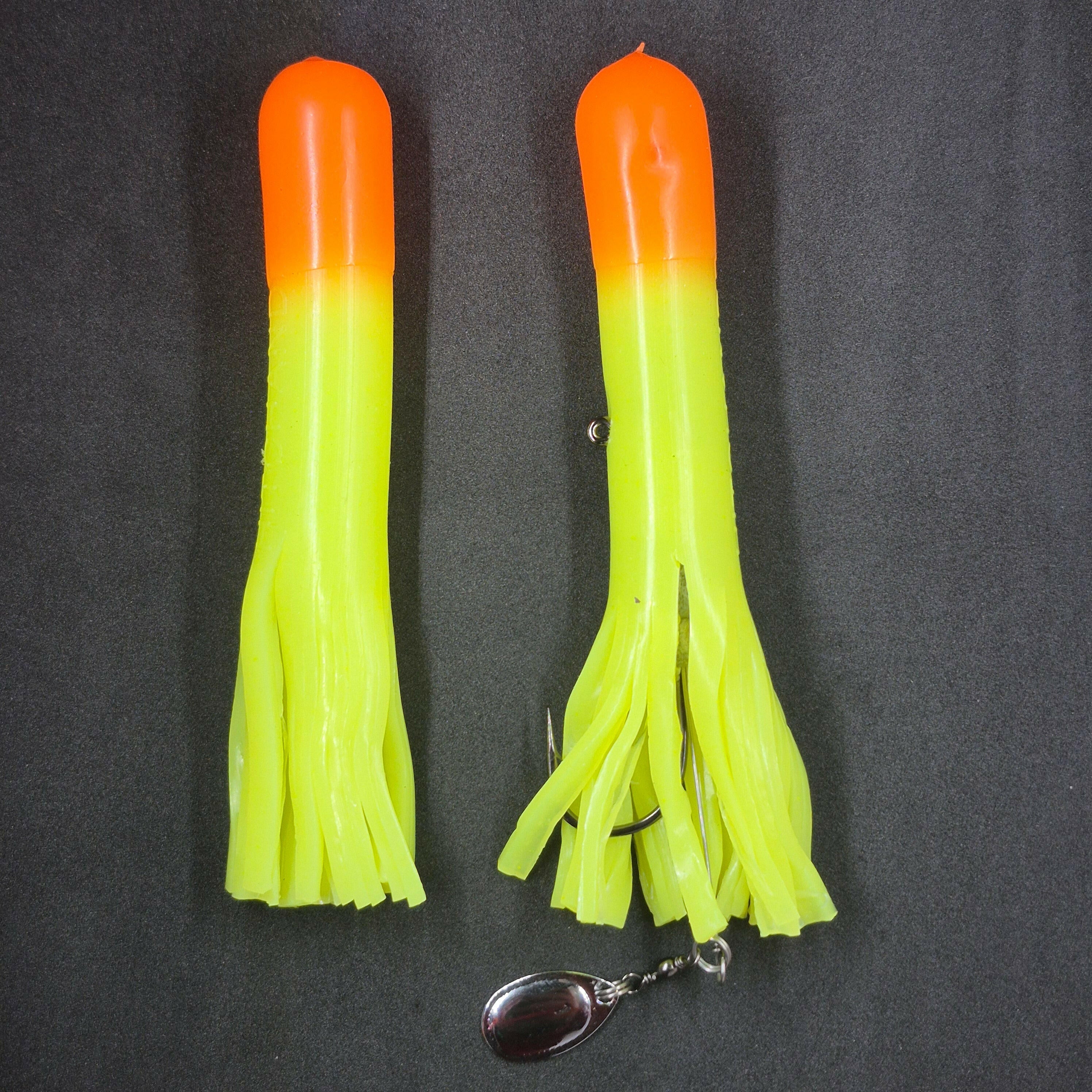 🍁Hitch & Fish 5" Glow Rattle Laker Tube Jigs 2oz