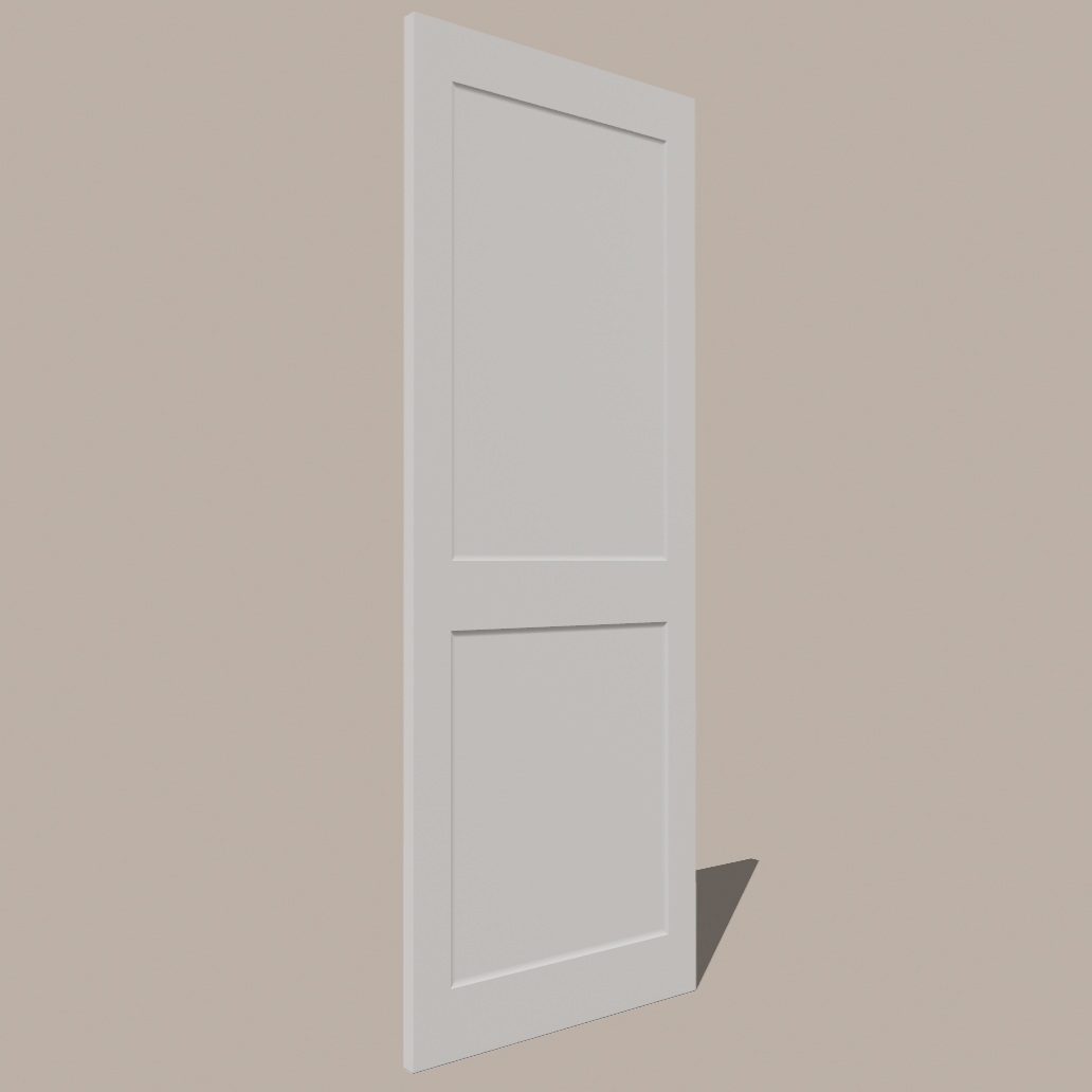 Carrera 2‑Panel Beveled Shaker Interior Door – Hollow Core, Primed