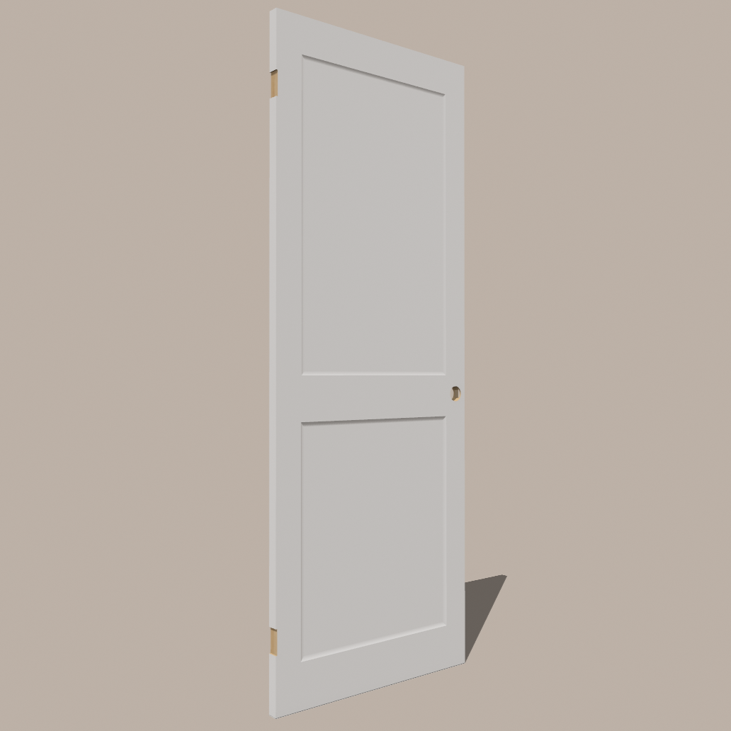 Carrera 2‑Panel Beveled Shaker Interior Door – Hollow Core, Primed