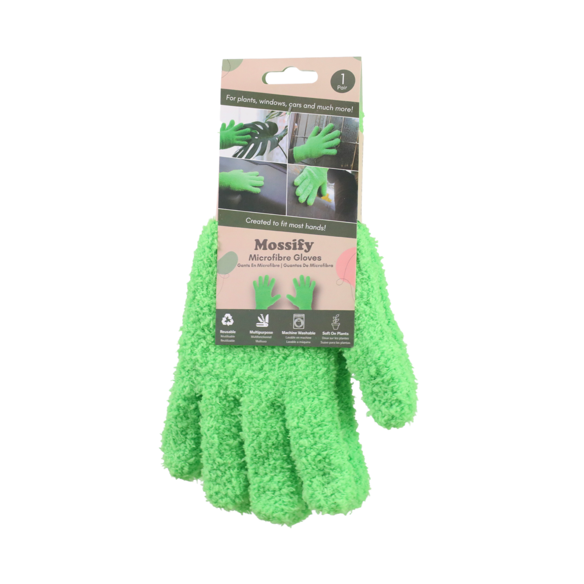 1 Pair Leaf Shining Microfiber Gloves
