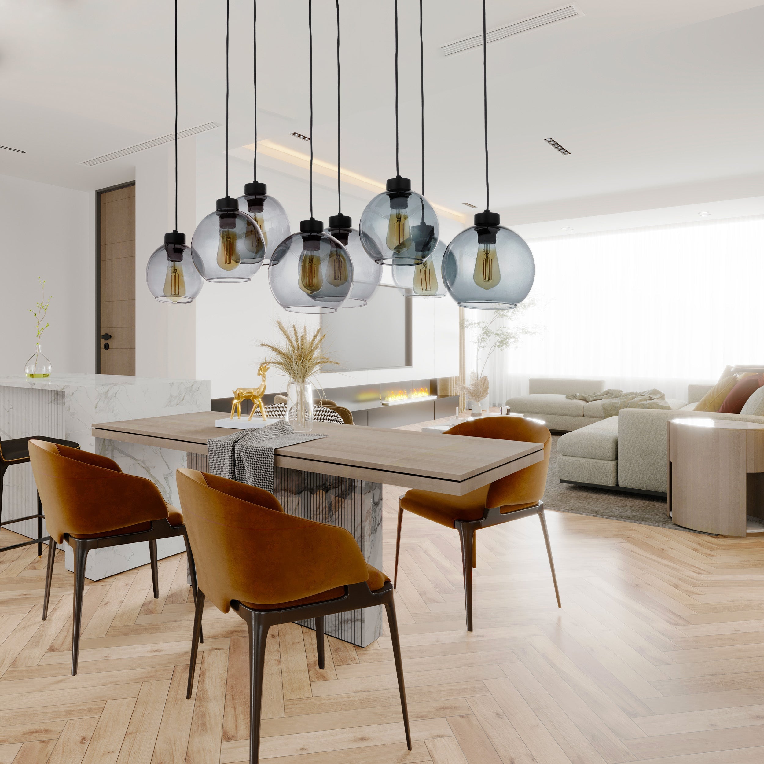 CUBUS Graphite Glass Scandinavian  Pendant Light 8