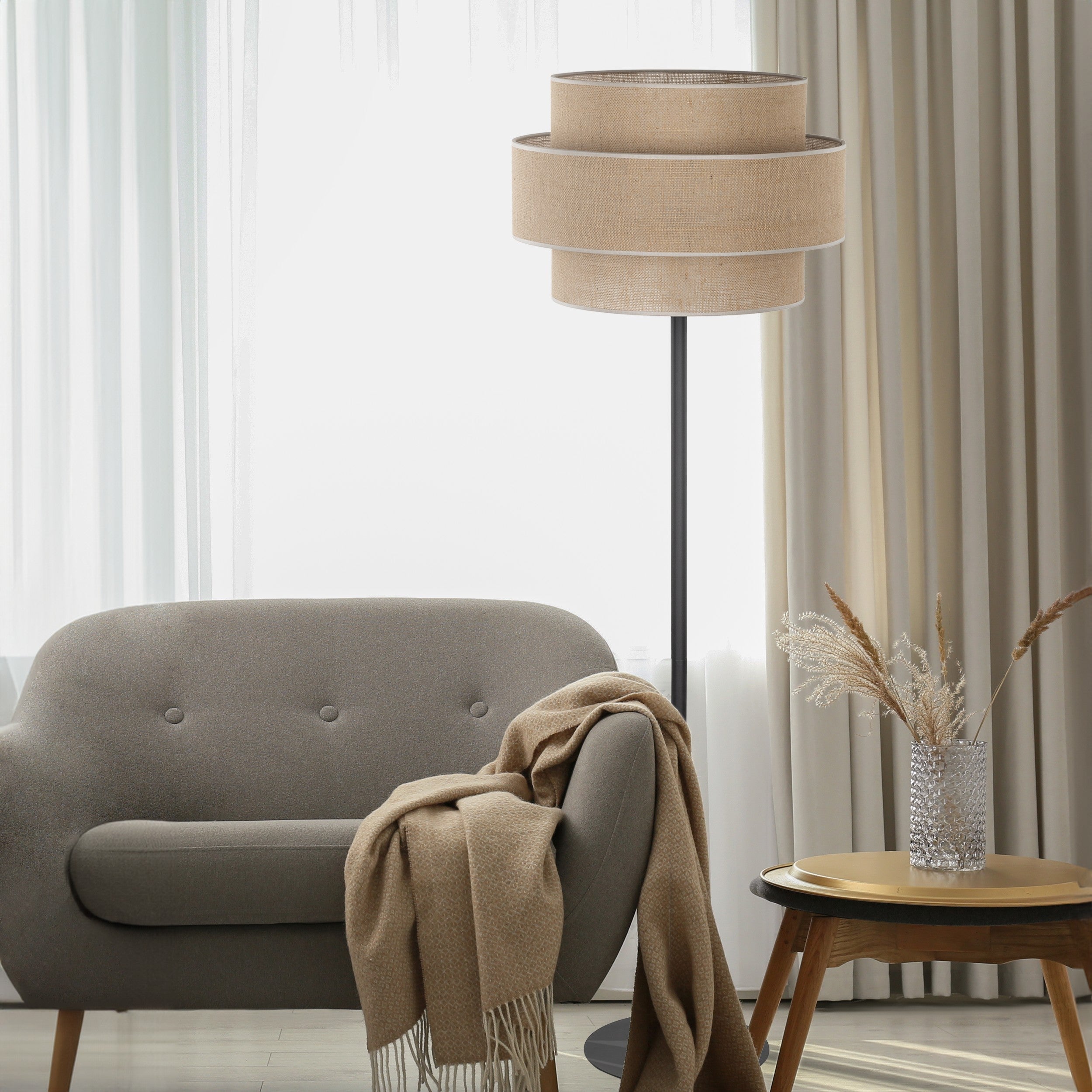 CALISTO JUTE  Natural Floor Lamp