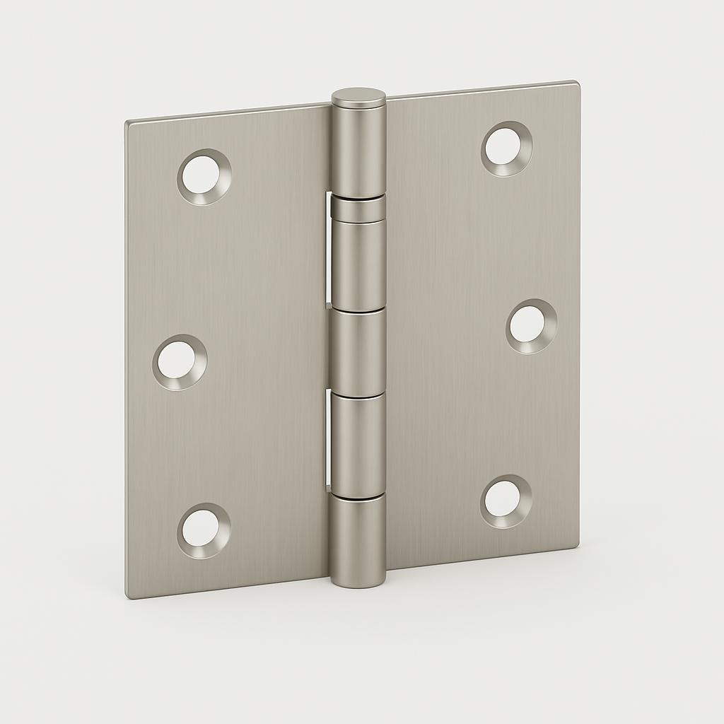 3″ Metal Door Hinge – Brushed Nickel & Matte Black Square & 5/8 Radius