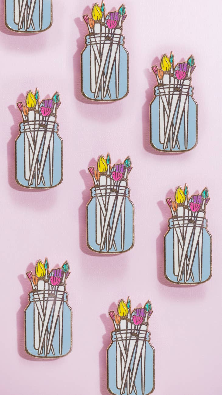 The Gray Muse - Paint Brushes Enamel Pin