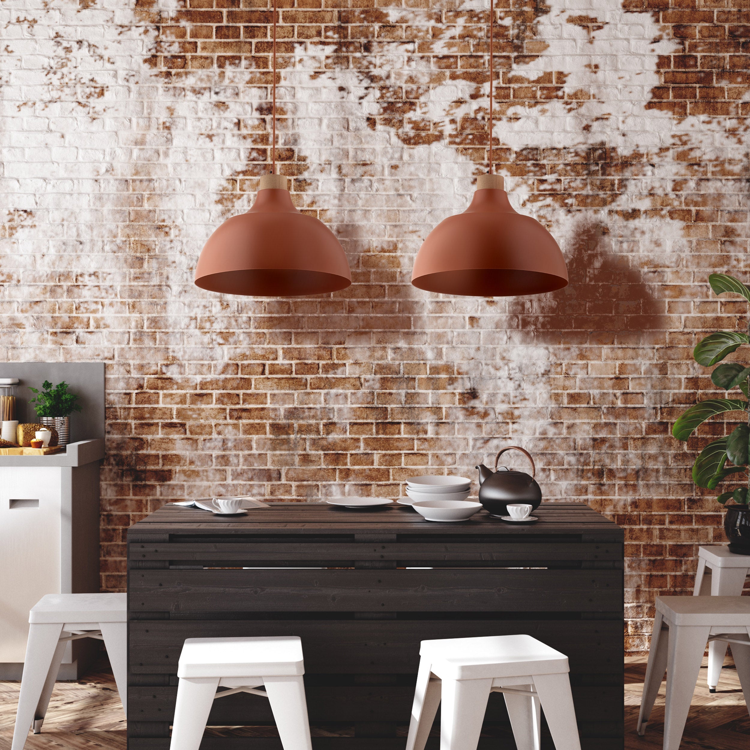 CAP Brick Red Scandinavian Pendant Lamp
