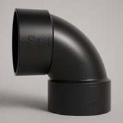 LESSO ABS 90° Elbow Hub x Hub DWV Fitting – Short Turn (1-1/2" & 2")
