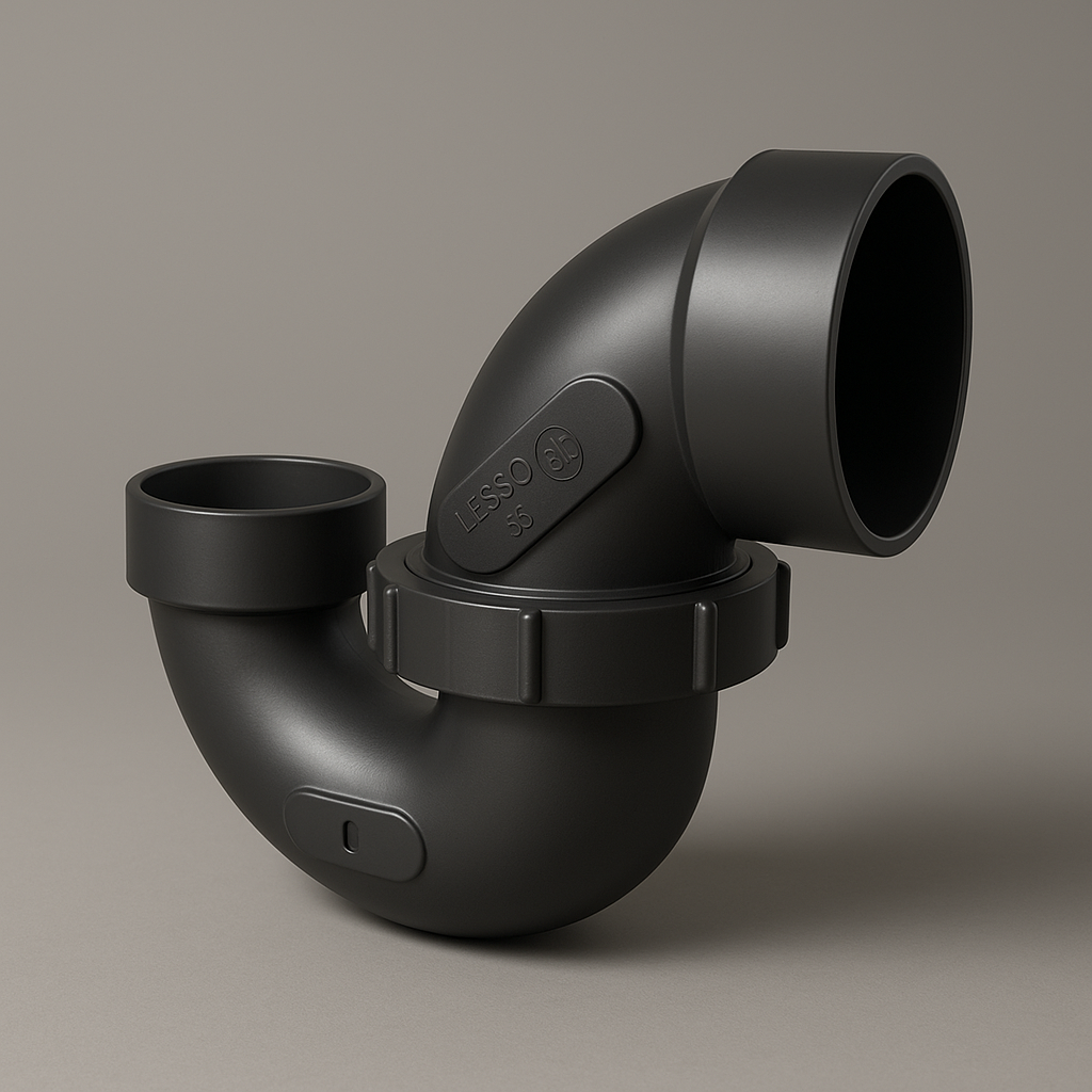 LESSO 1-1/2" ABS P-Trap with Union – Hub x Hub Drain Fitting