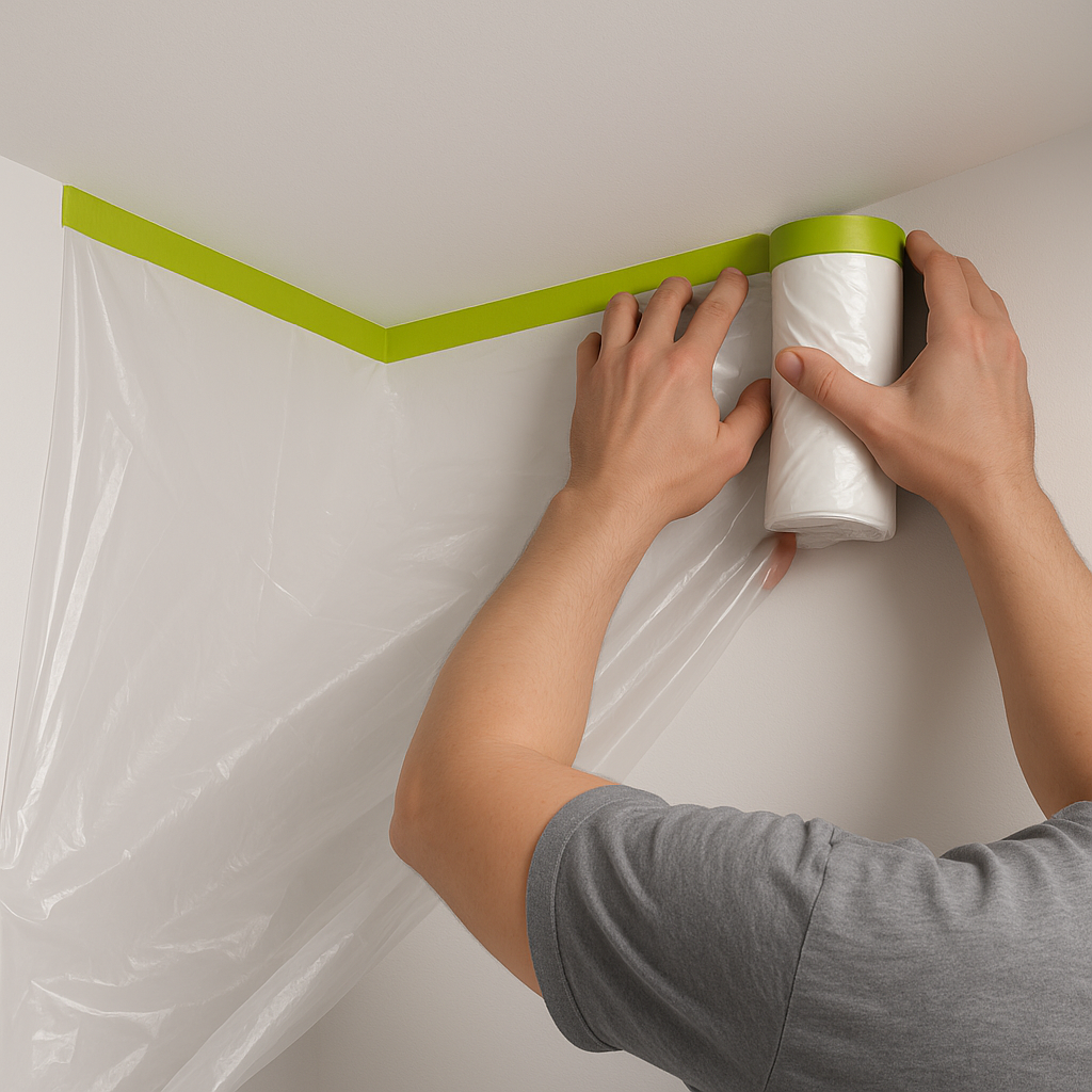 Painter’s Plastic with Tape – Pre-Taped Film | Furniture + Wall Cover