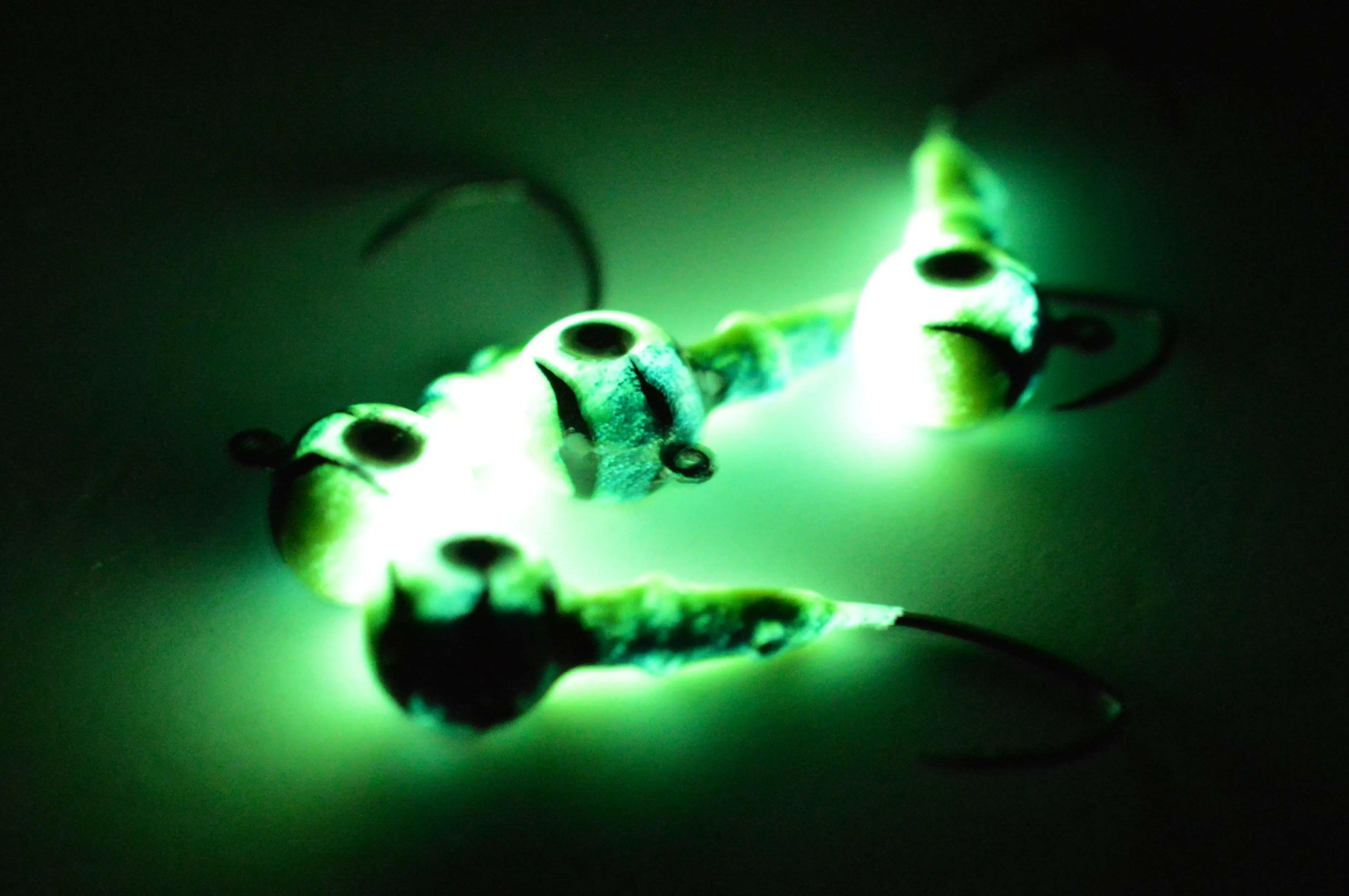 🍁Big Sky Mean Machine 1/4oz Glow Jig Heads 4/pack