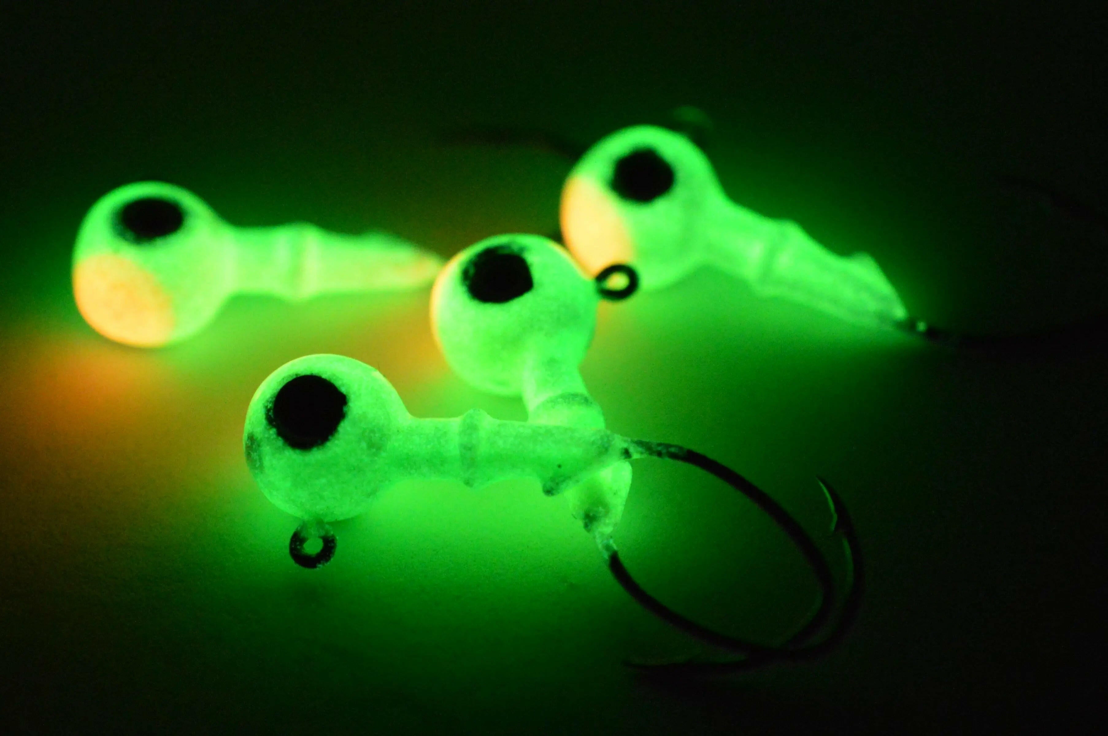🍁Big Sky Mean Machine 1/4oz Glow Jig Heads 4/pack