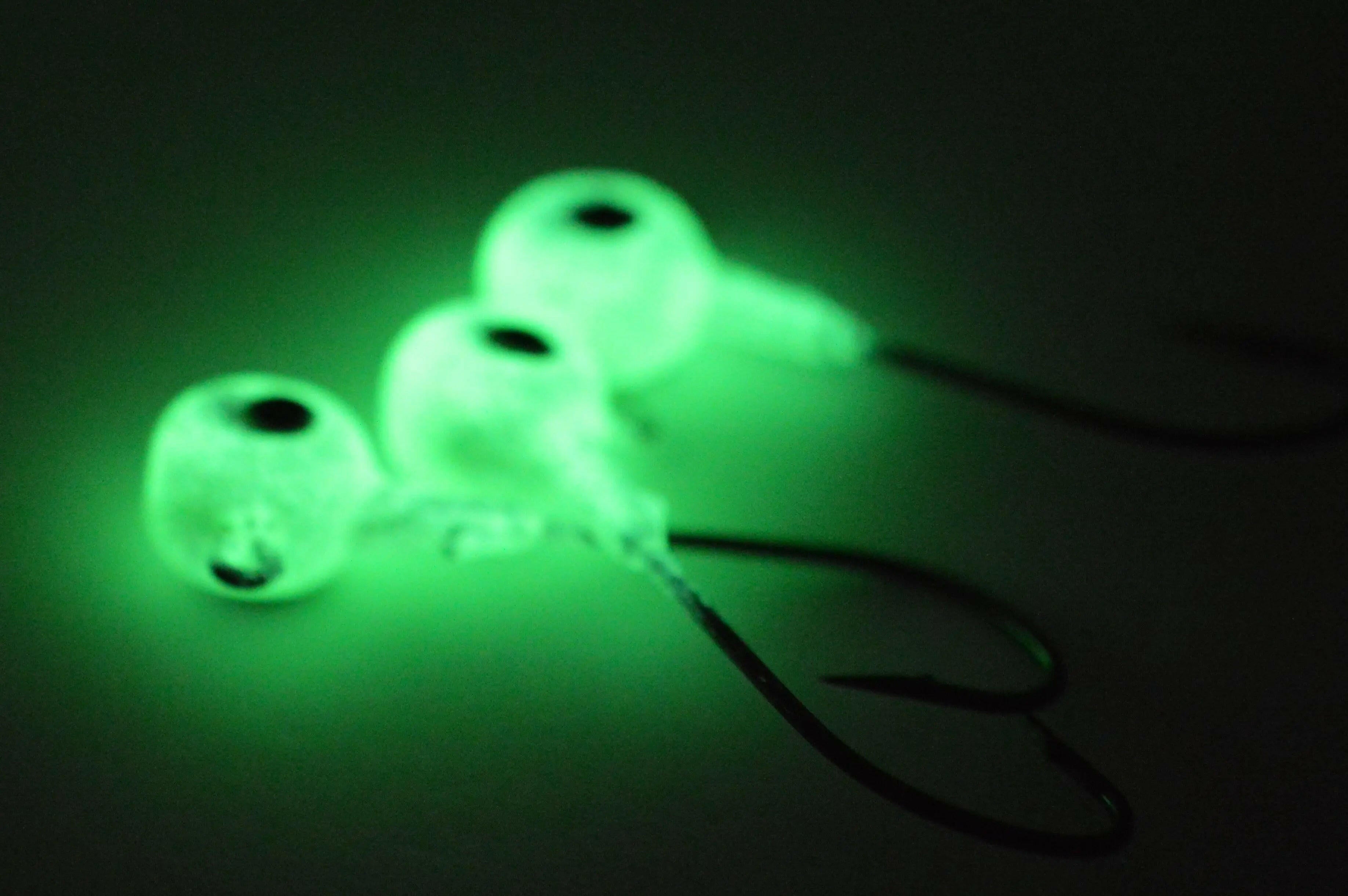 🍁Big Sky Titan 3/8oz Heavy Duty Jig Heads Glow 3/pack