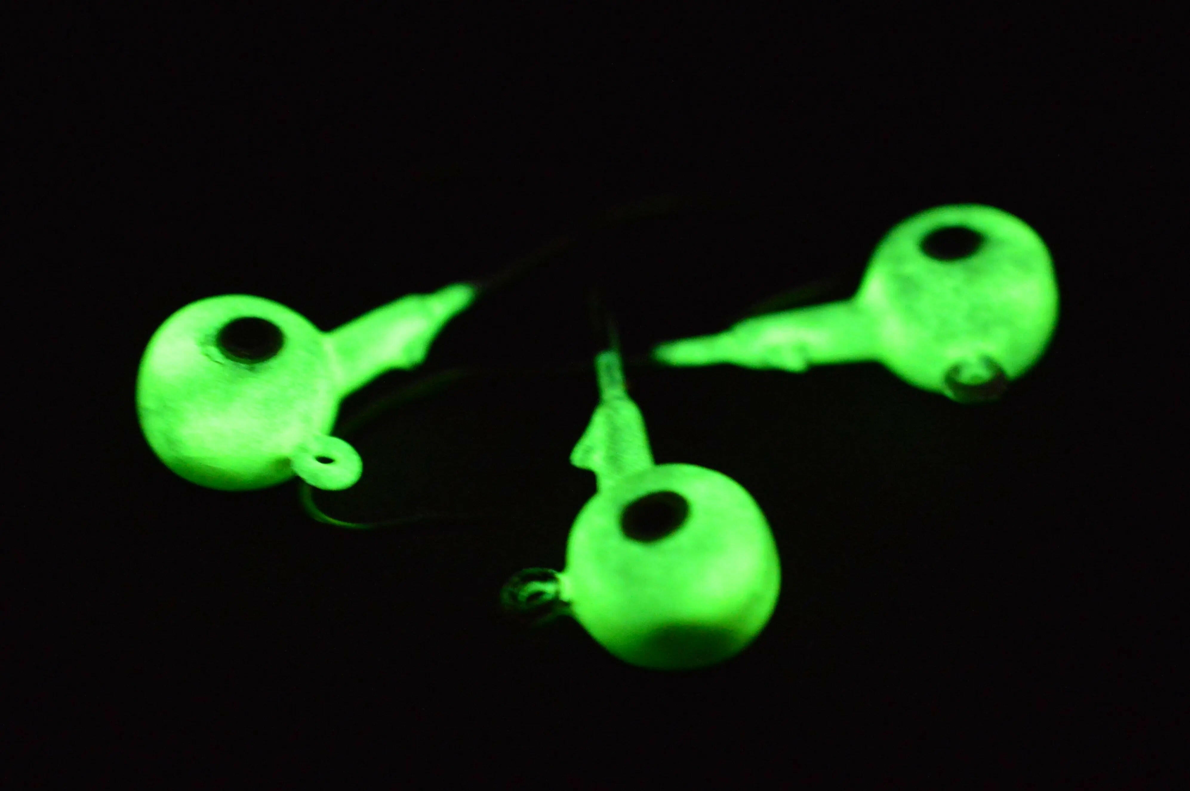 🍁Big Sky Titan 3/8oz Heavy Duty Jig Heads Glow 3/pack