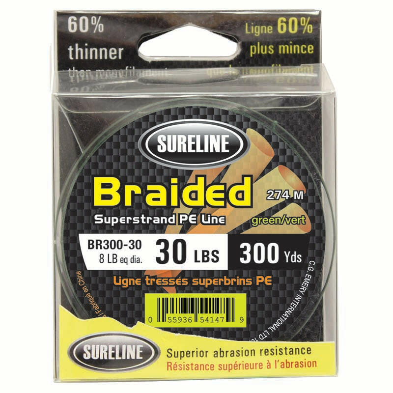 šSureline PE Braided Superstrand Fishing Line Green 300yds