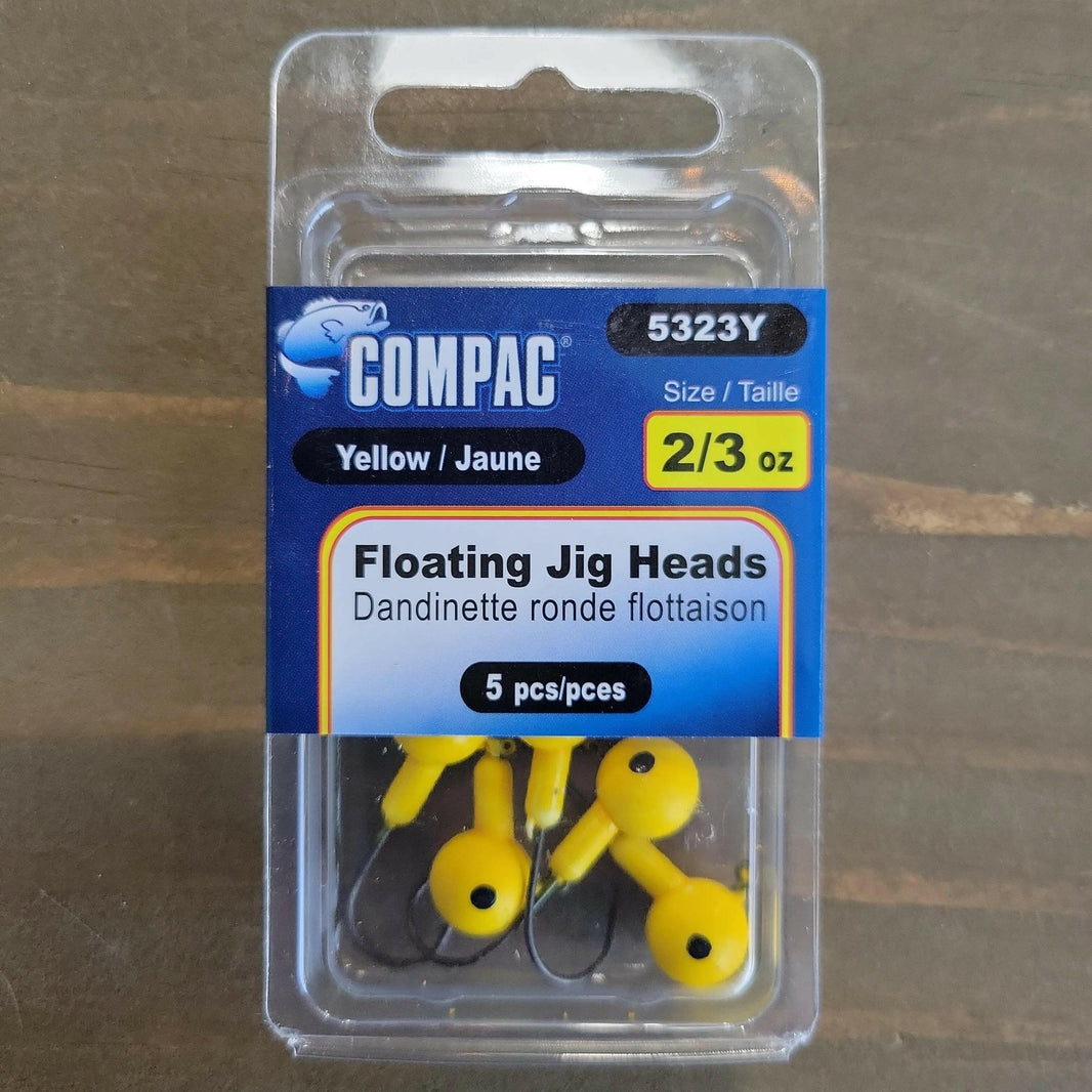šCOMPAC Floating Jig Heads Yellow #2 hook 5/pk