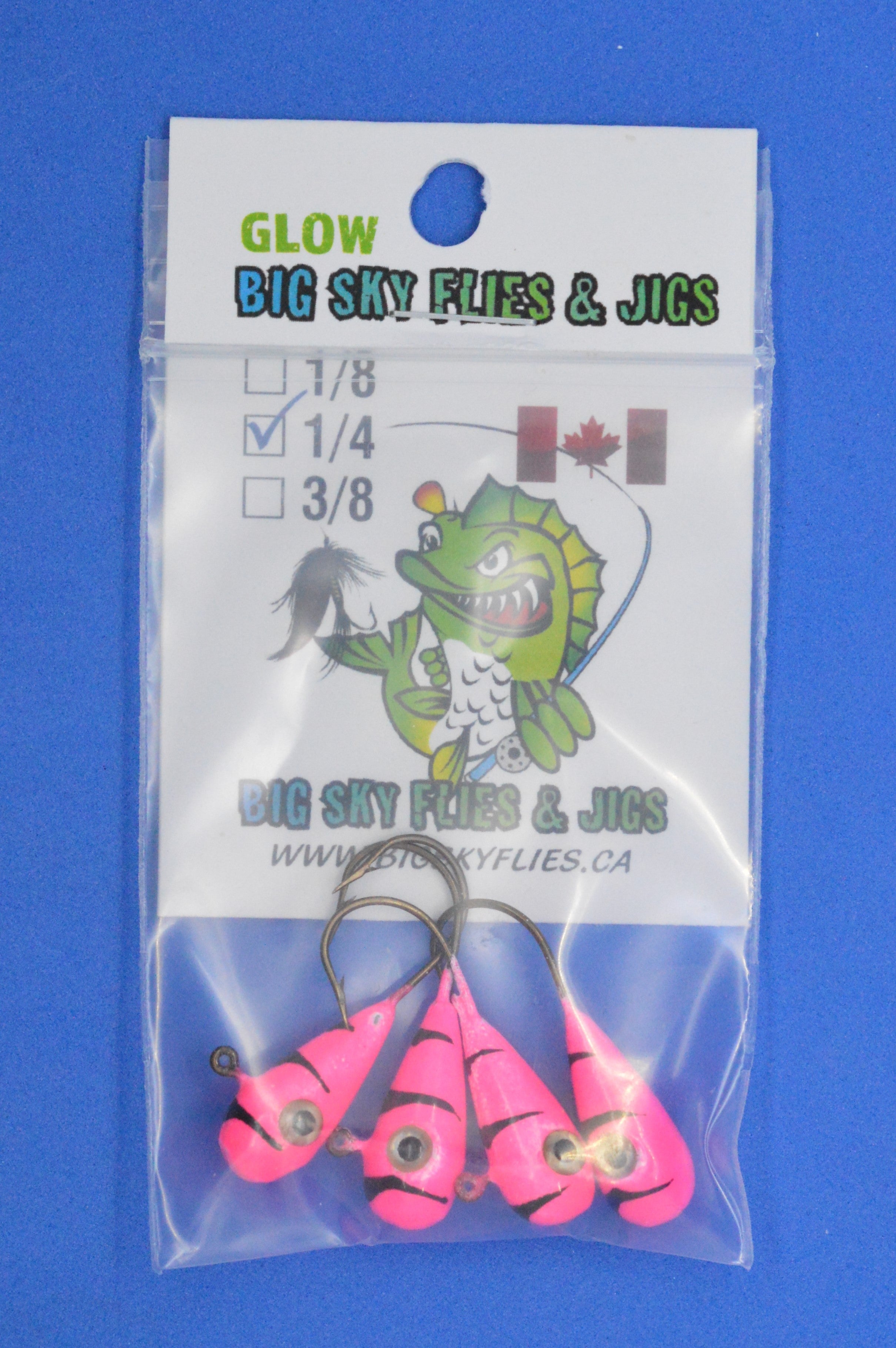 šBig Sky KaleidoscopeĀ 1/4oz Glow Jigs 4/pack