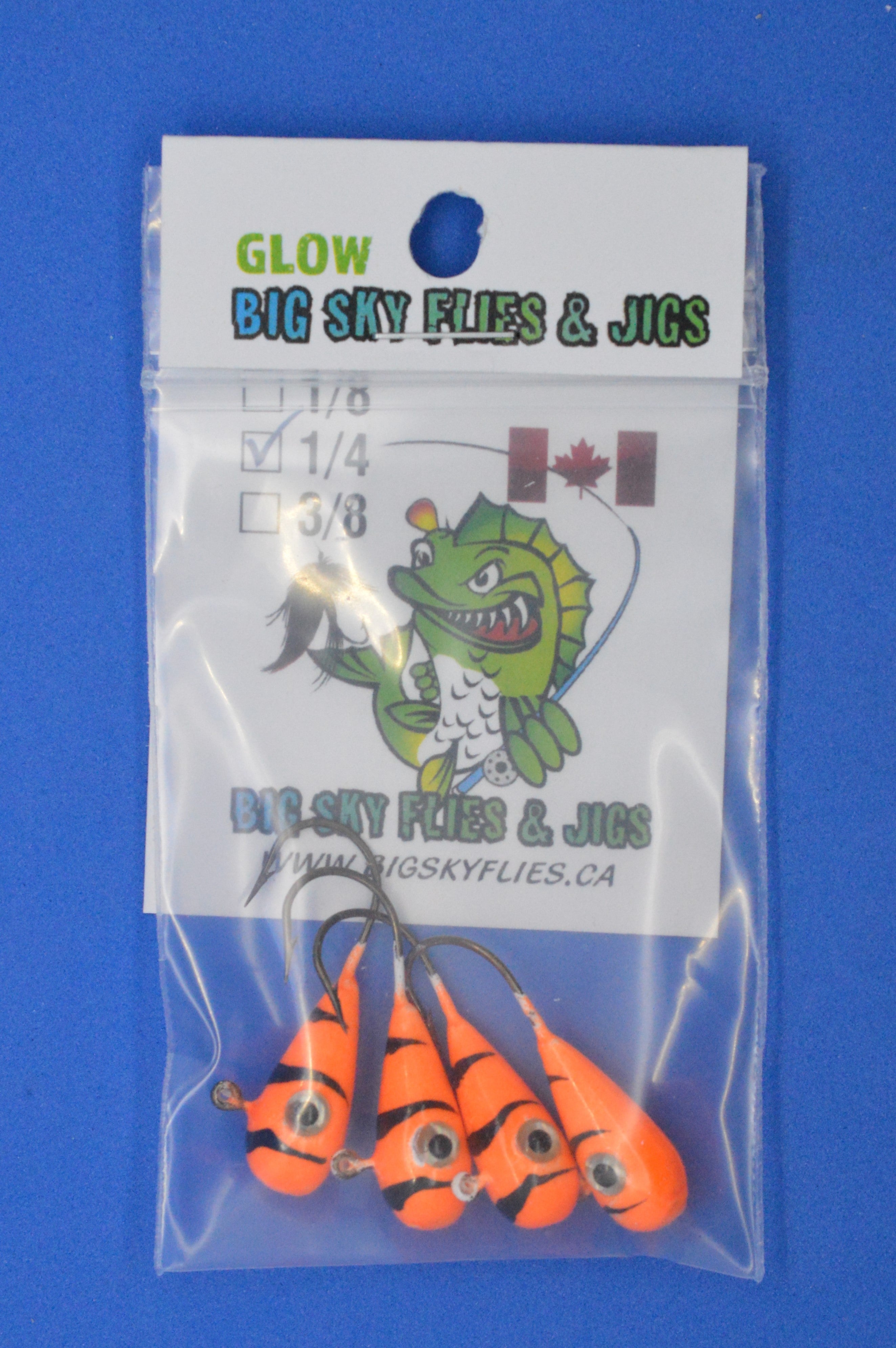 šBig Sky KaleidoscopeĀ 1/4oz Glow Jigs 4/pack