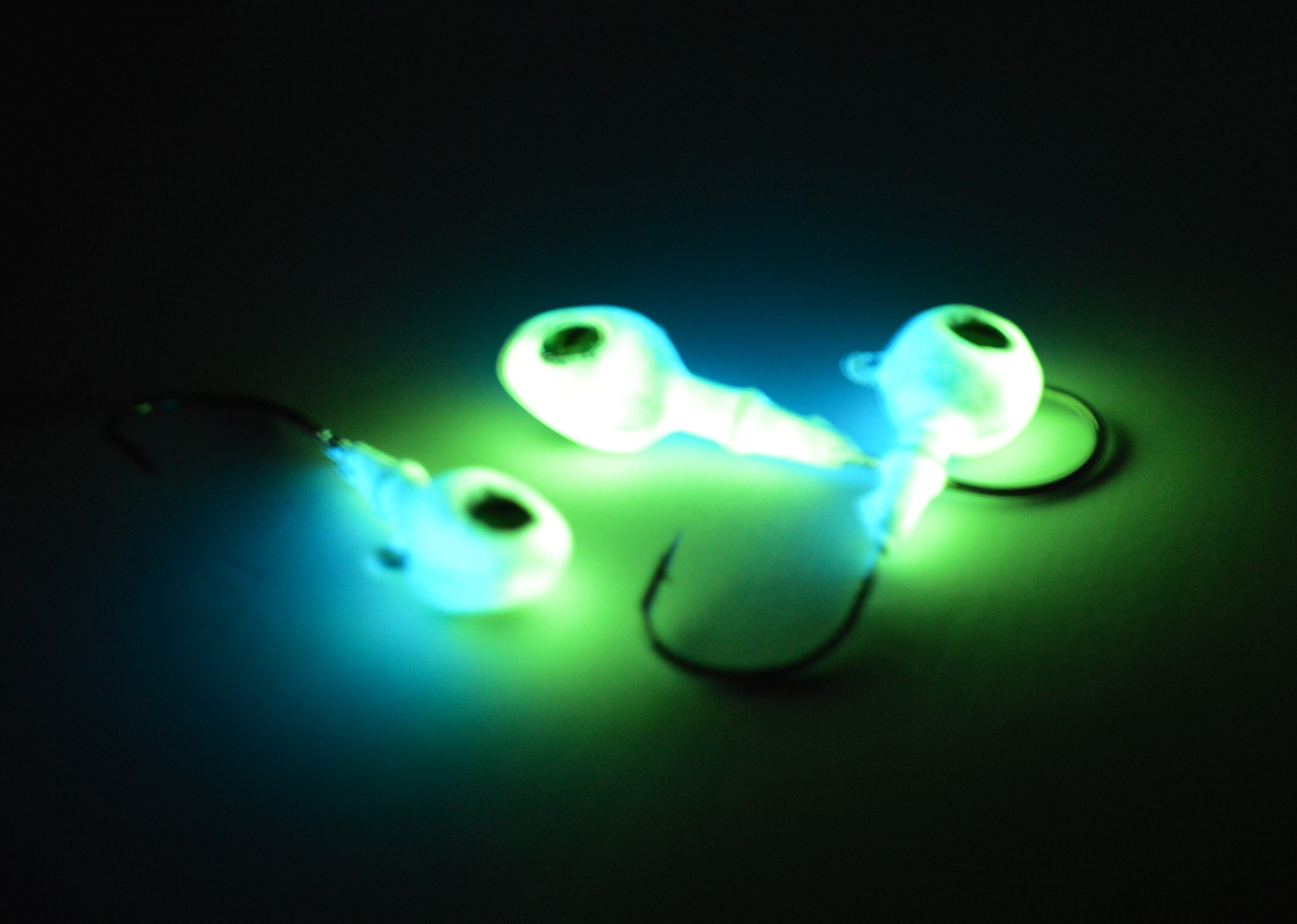 🍁Big Sky Snake Eye 1/4oz Glow Jigs 3/pack