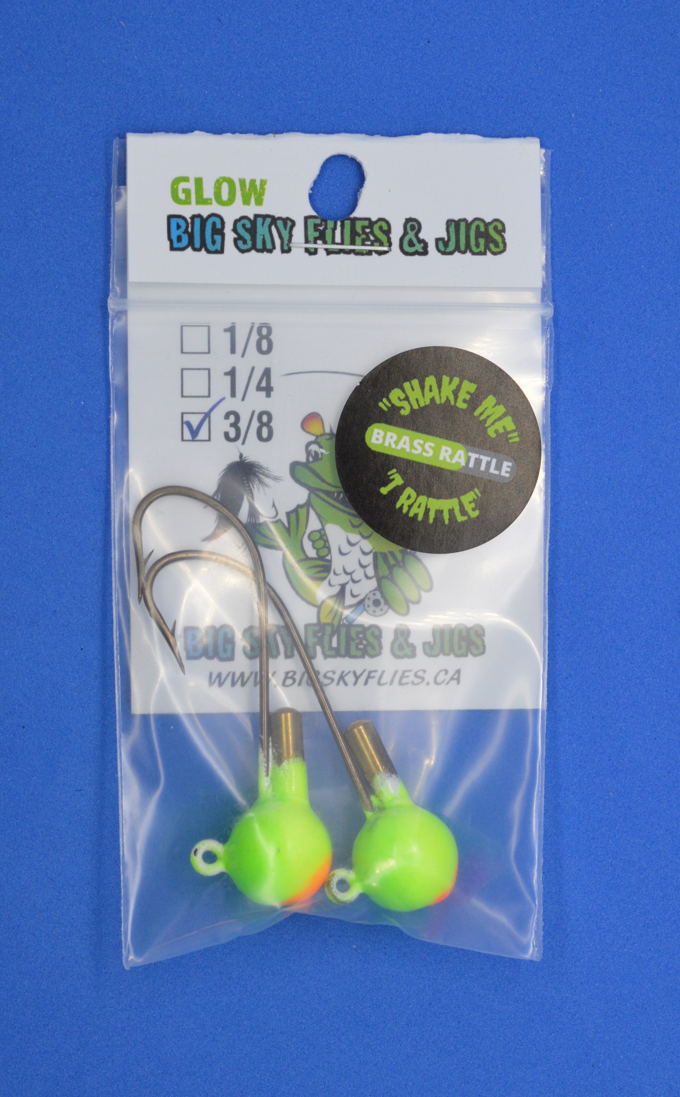 🍁Big Sky Rock & Roll Rattle Jigs Glow 3/8oz 2/pack