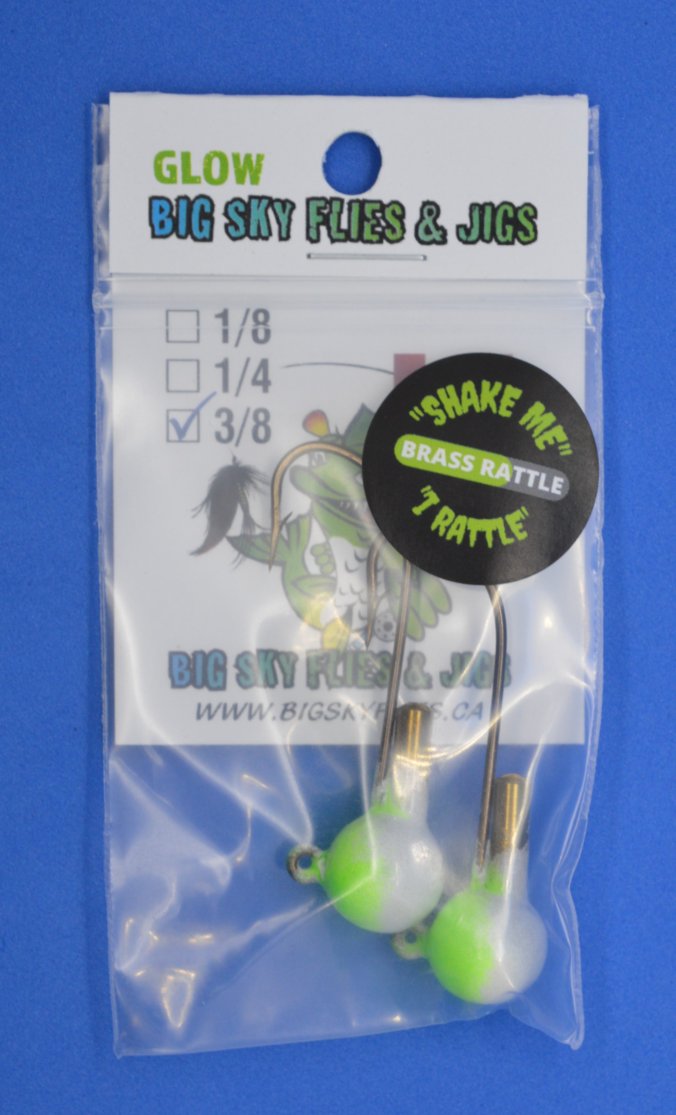 🍁Big Sky Rock & Roll Rattle Jigs Glow 3/8oz 2/pack