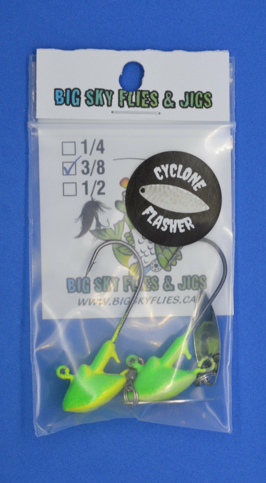 šBig Sky Cyclone Flasher Jigs 3/8oz 2/pack (Non-Glowing)