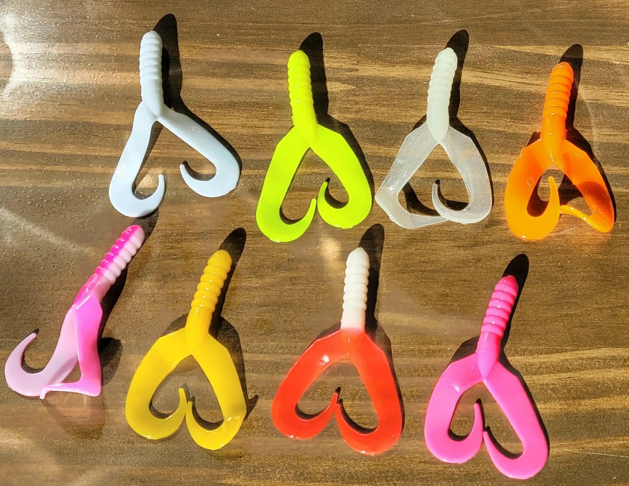 🍁Double Tail 3" Jig Body, Assorted Colors