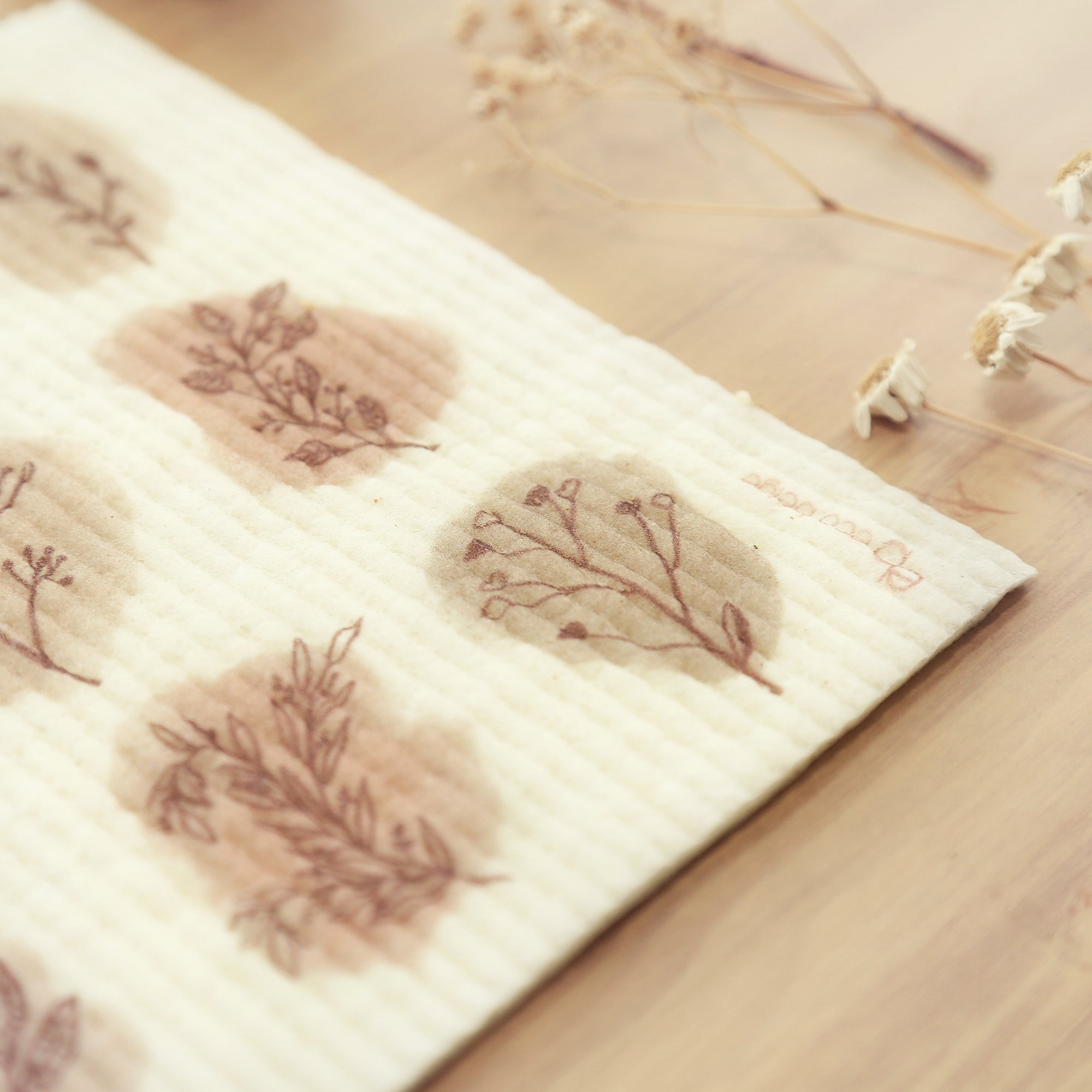 Brown Botanical Sponge Cloth