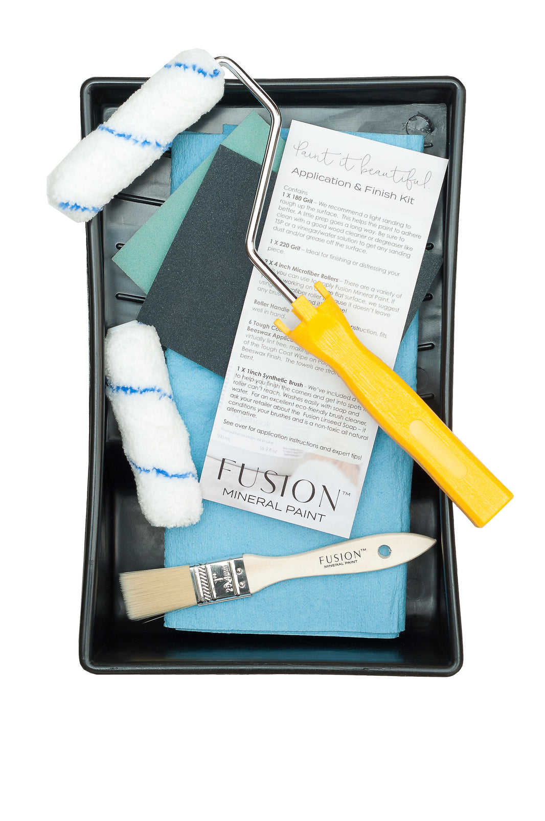 Fusion Mineral Paint Paint Kit (incl. 2 Rollers,2 SandingPads,1"Brush,Tray)