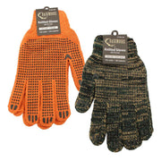 🍁Backwoods Knitted PVC Dotted Gloves One Size Fits All Camo Green & Orange