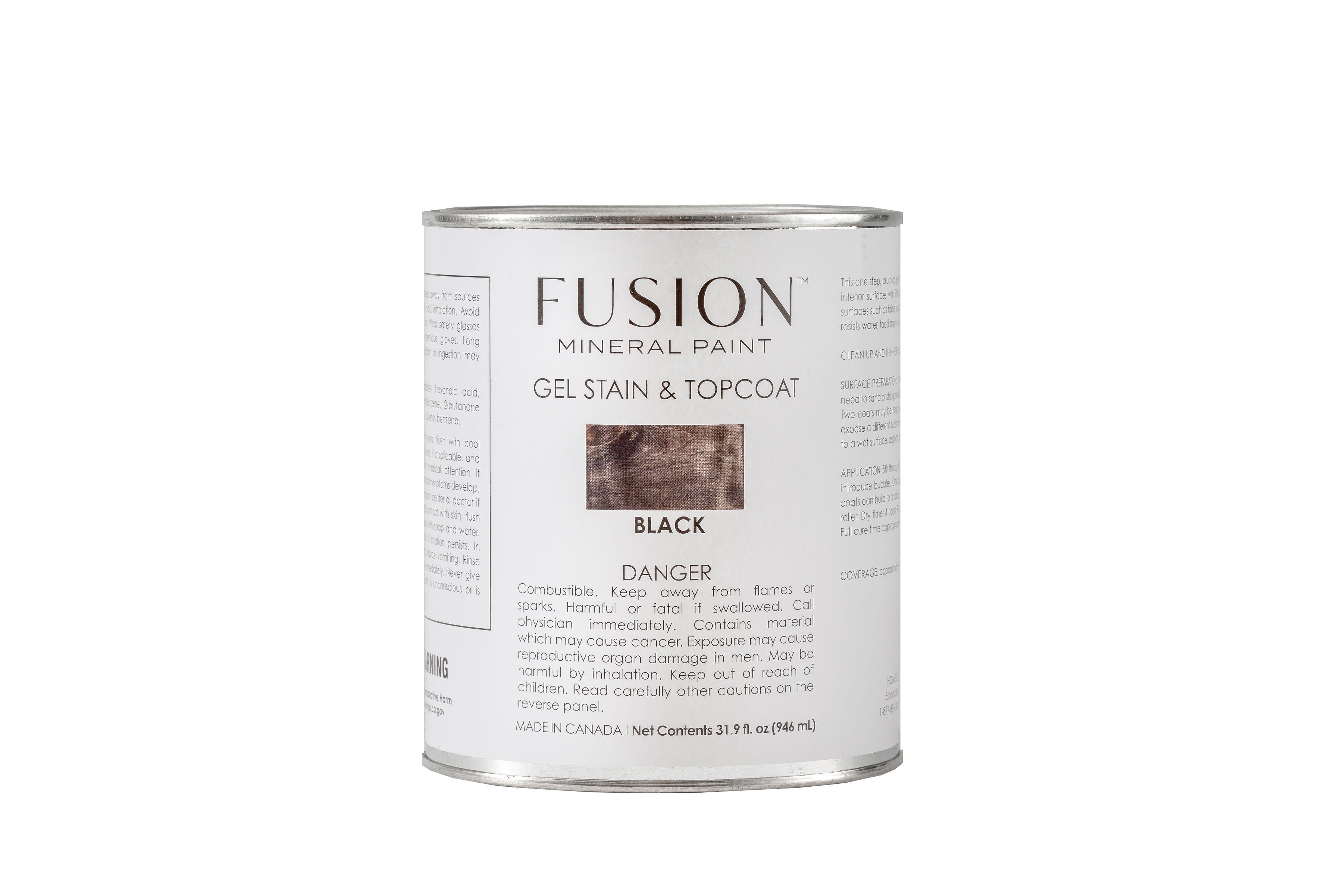 Fusion Mineral Paint Gel Stain & Topcoat - Black 946mL