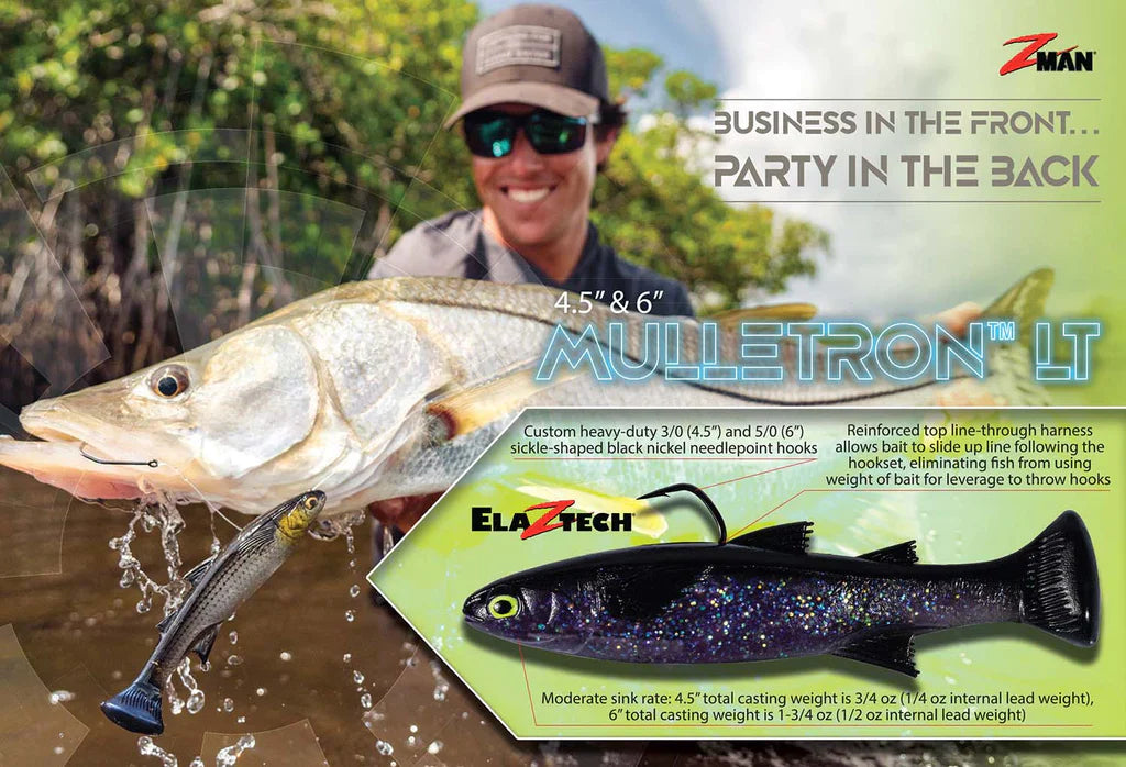 Z-Man 4.5" Mulletron LT Line-Through Top Hook Swimbait