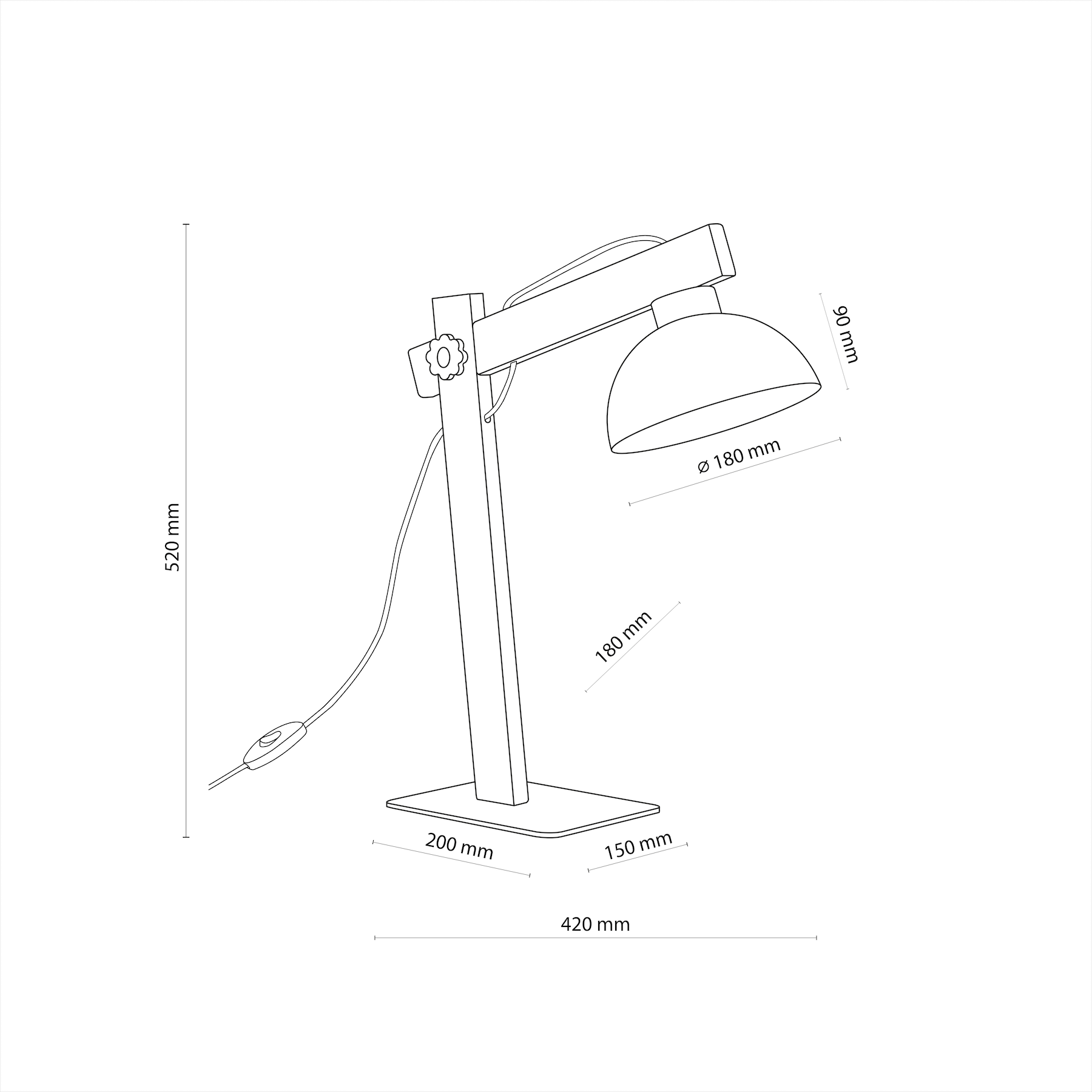 OSLO Black Scandinavian Night Lamp