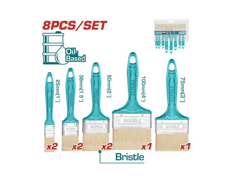 Total Tools - 8 Pcs paint brush set