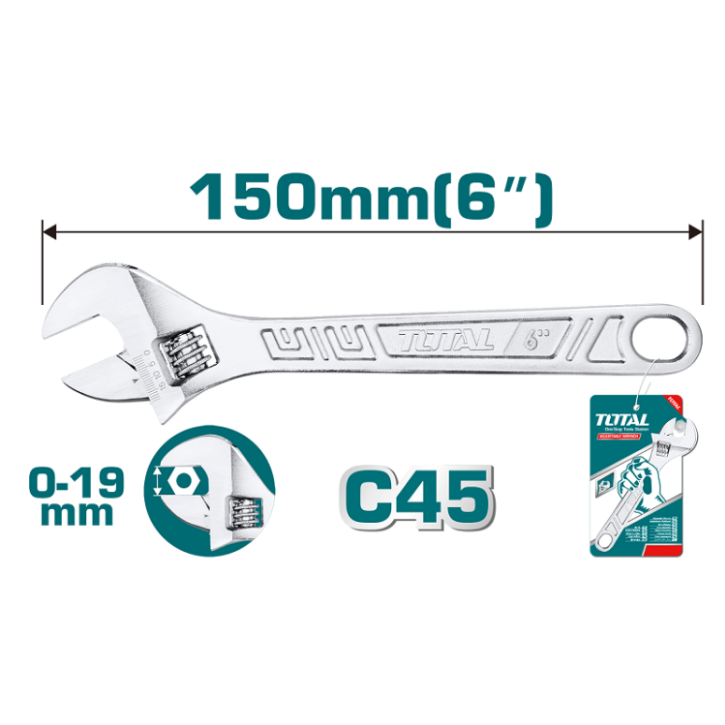 Total Tools - 6" ADJUSTABLE WRENCH