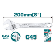 Total Tools - 8" ADJUSTABLE WRENCH