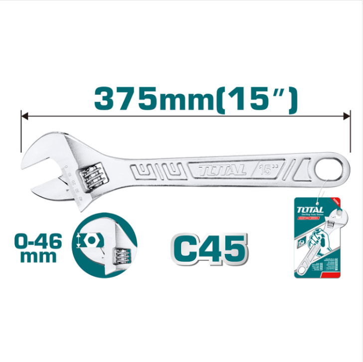 Total Tools - 15" ADJUSTABLE WRENCH