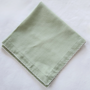 Serene Scallop Trim Linen Blend Napkins | Set of 4
