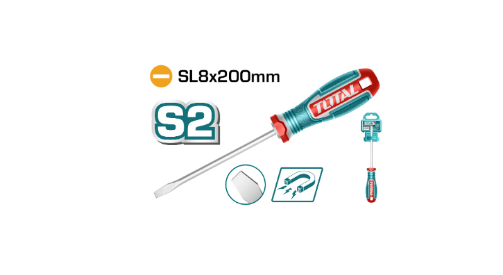 Total Tools - 5/16"X8" Slotted screwdriver